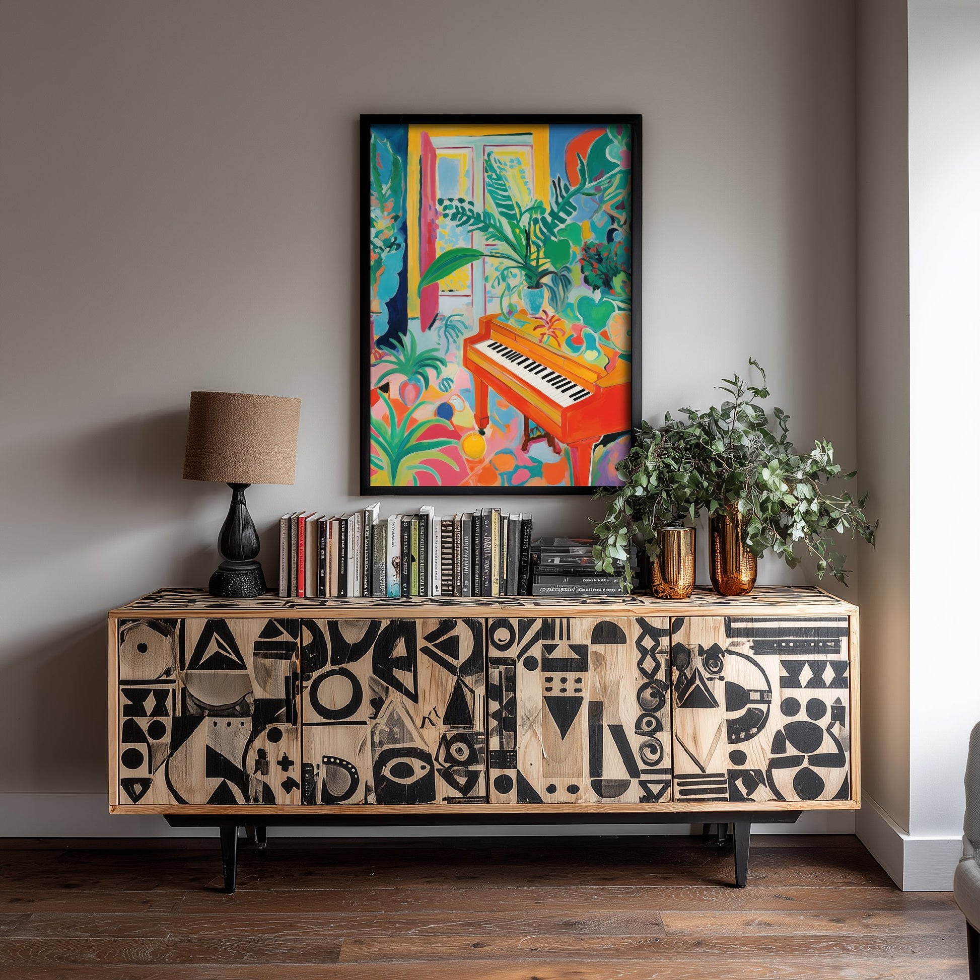 Piano Art Print - Matisse Style Music Poster - Colourful Fauvist Illustration - Boho Music Wall Art 2/3