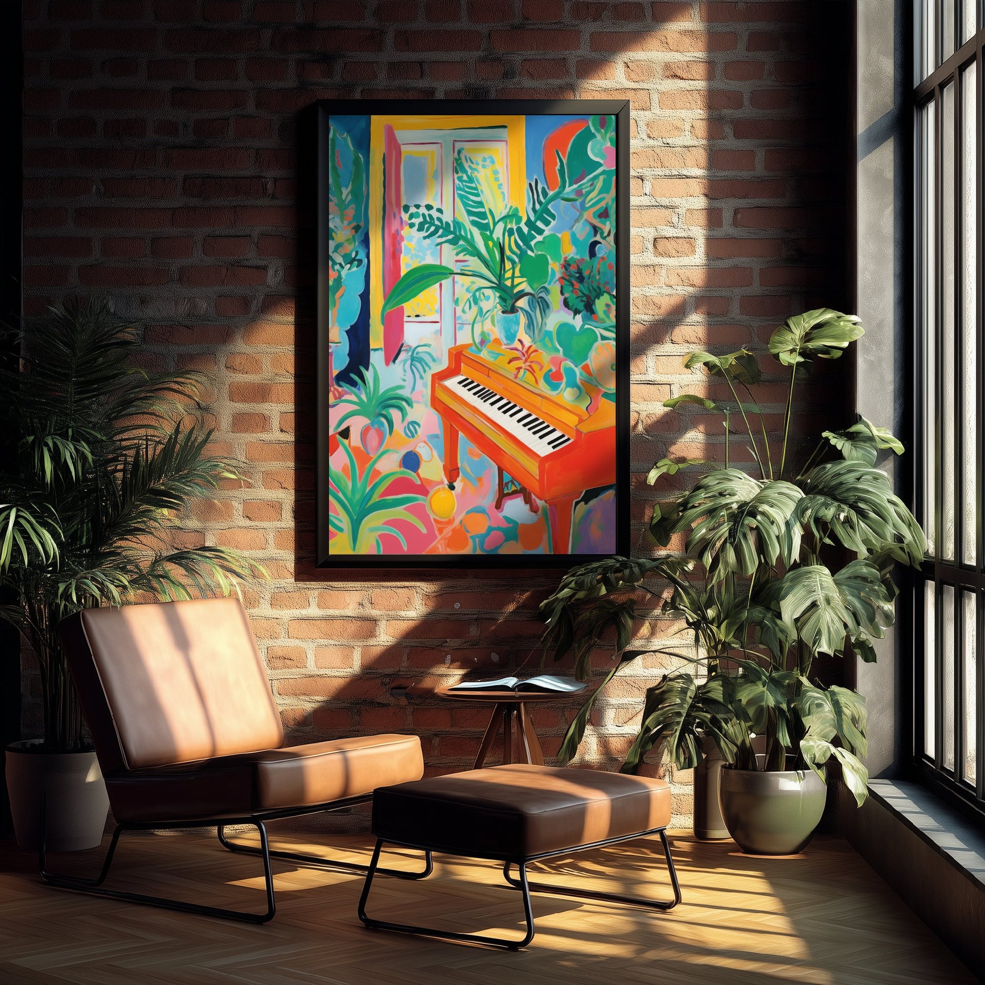 Piano Art Print - Matisse Style Music Poster - Colourful Fauvist Illustration - Boho Music Wall Art 2/3