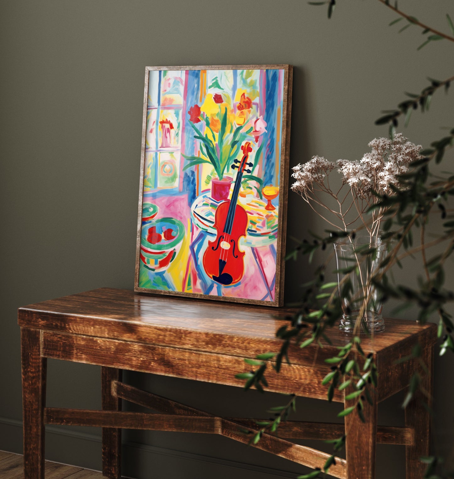 Violin Art Print - Matisse Style Music Poster - Colourful Fauvist Illustration - Boho Music Wall Art 3/3