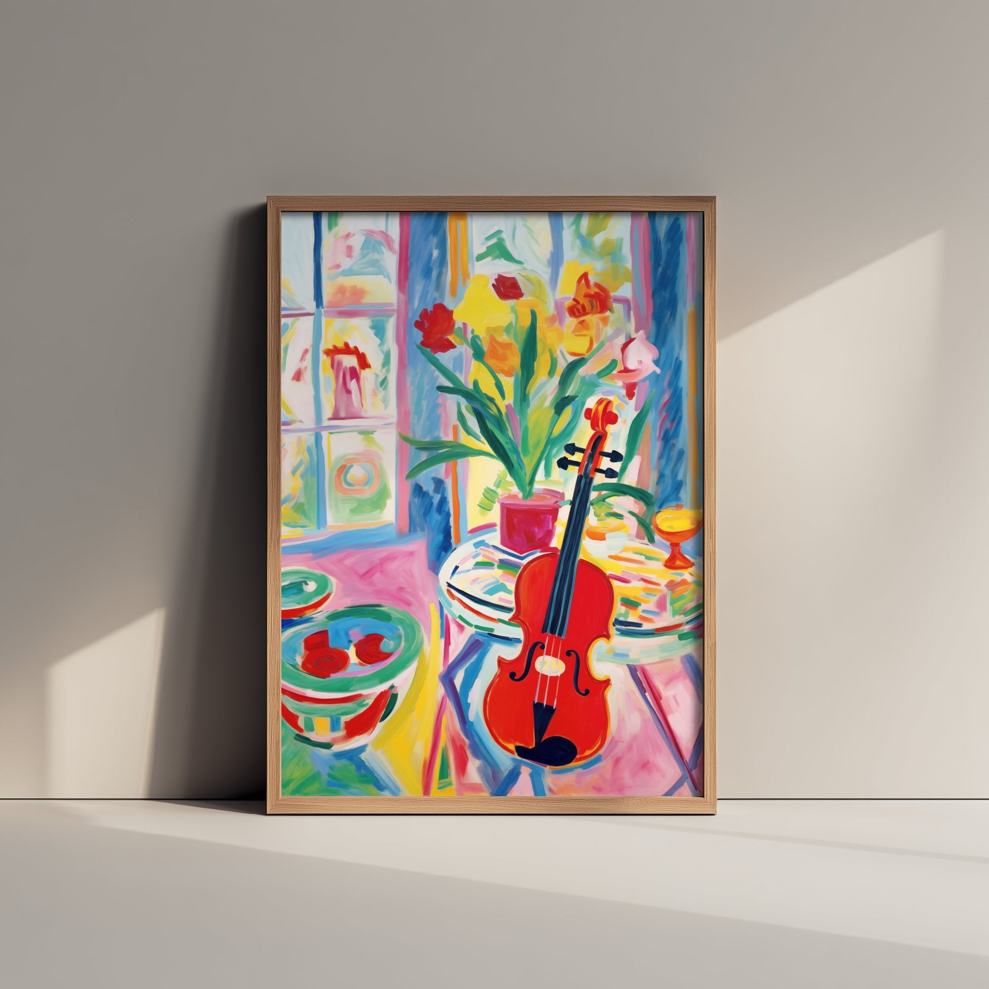 Violin Art Print - Matisse Style Music Poster - Colourful Fauvist Illustration - Boho Music Wall Art 3/3