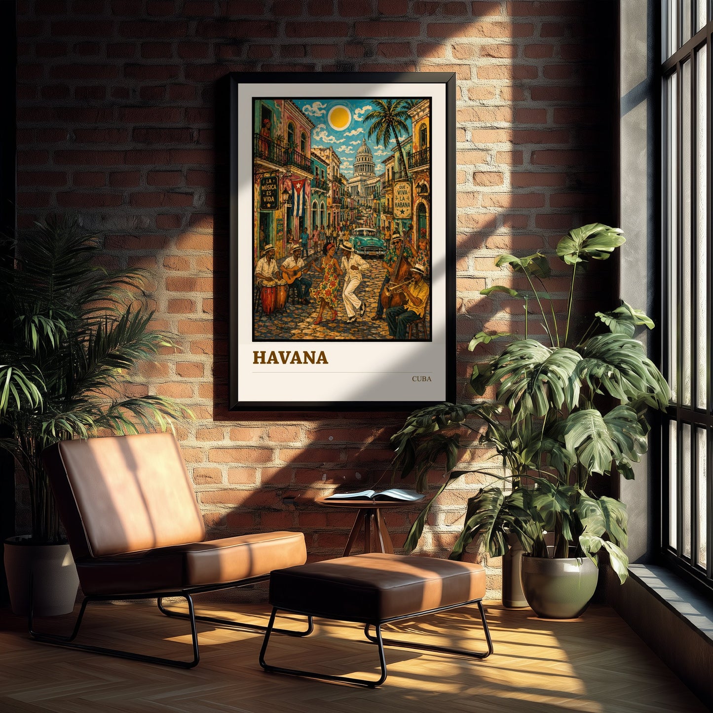 Havana Cuba Travel Poster - Art Print - Folk Art Music Illustration - Salsa Street Wall Art 3/3