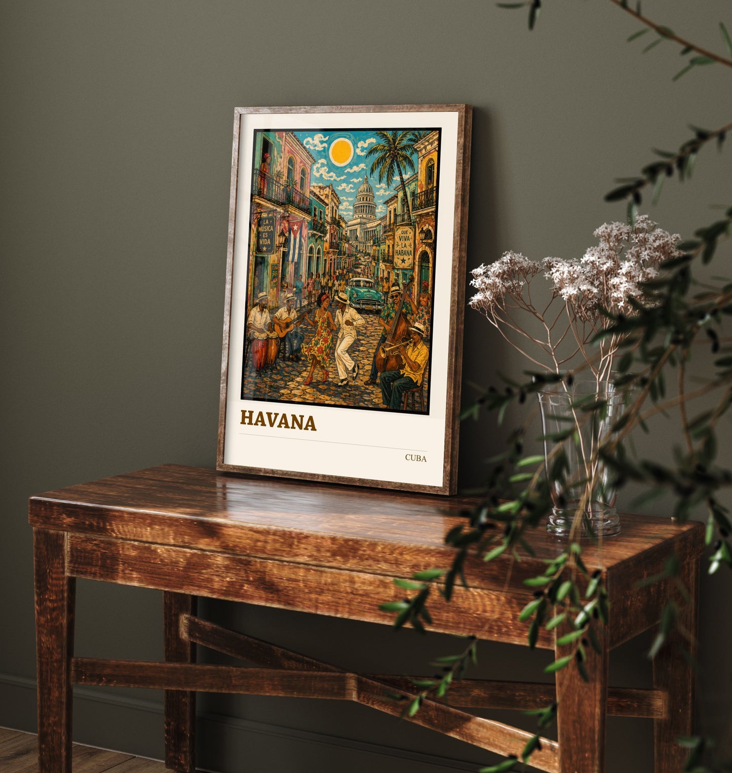 Havana Cuba Travel Poster - Art Print - Folk Art Music Illustration - Salsa Street Wall Art 3/3
