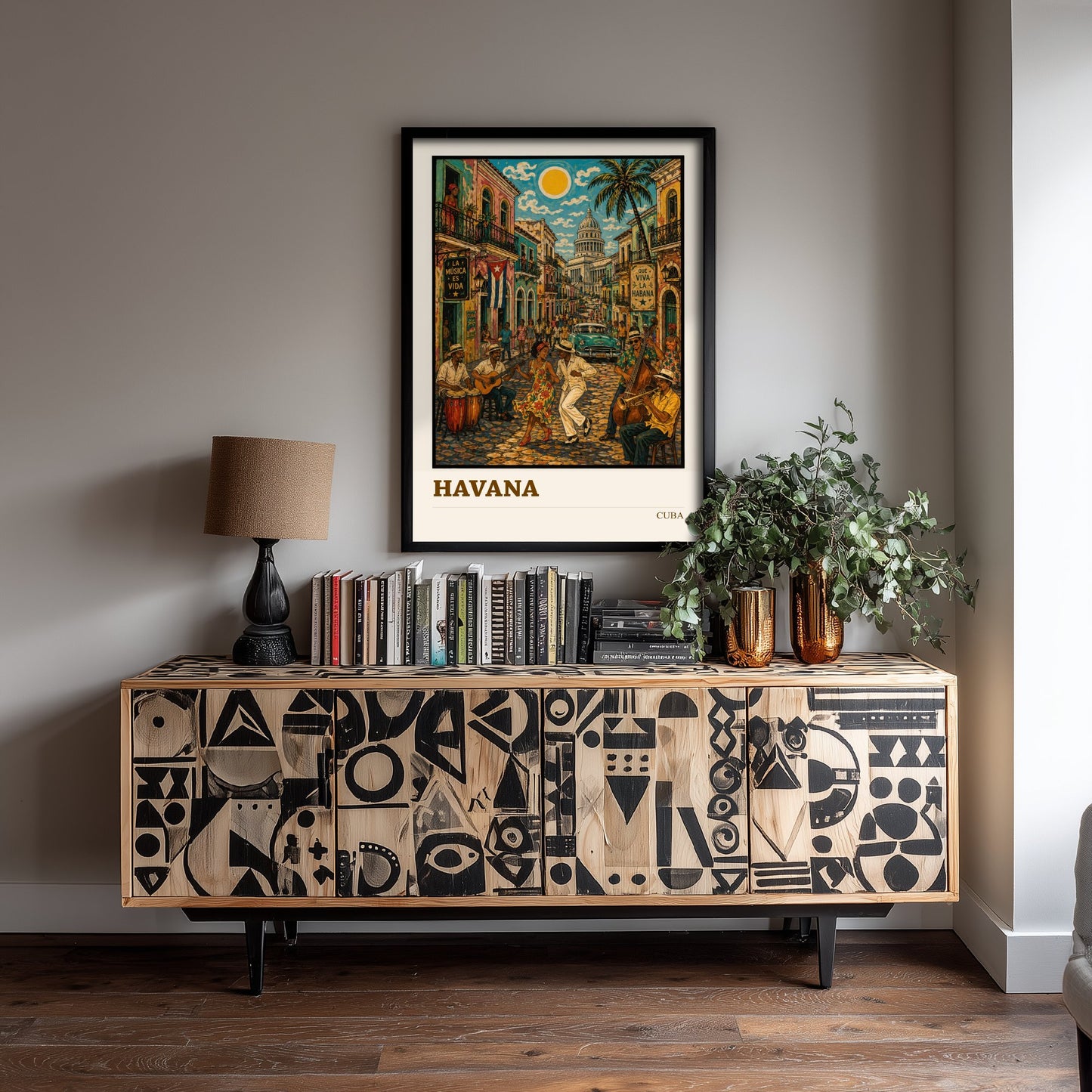 Havana Cuba Travel Poster - Art Print - Folk Art Music Illustration - Salsa Street Wall Art 3/3
