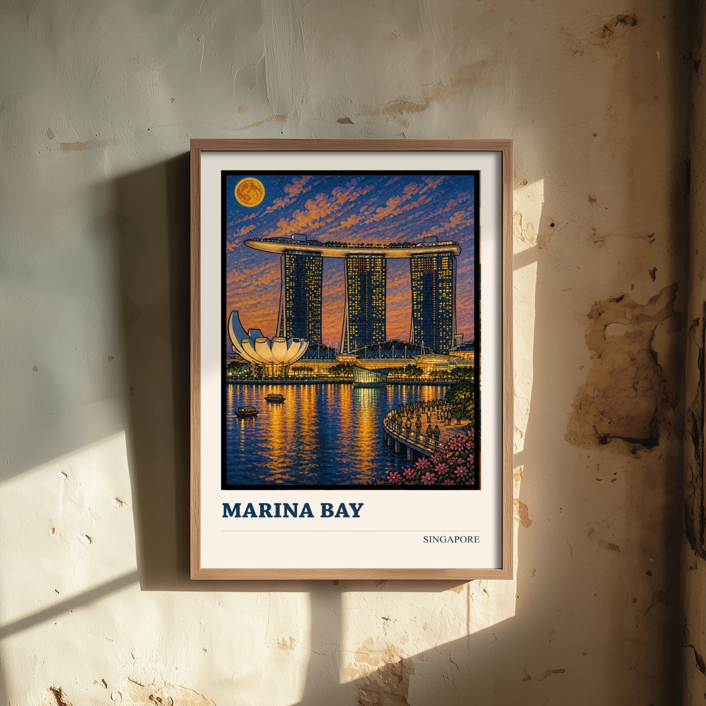 Marina Bay Singapore Travel Poster - Art Print - Vibrant City Illustration - Skyline Wall Art 2/3