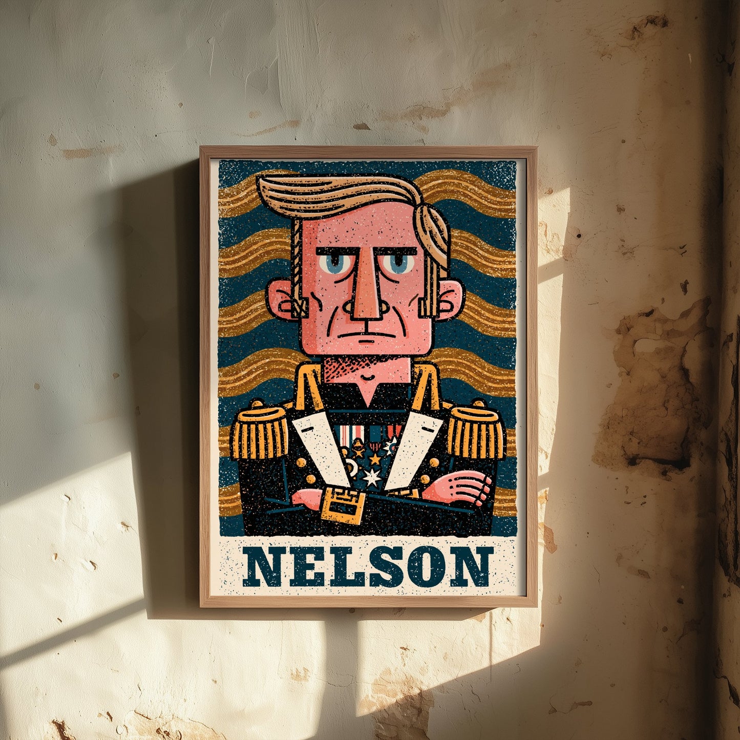 Horatio Nelson Art Print - Naval Commander Portrait Poster - Bold Woodcut Illustration - Royal Navy 1/3