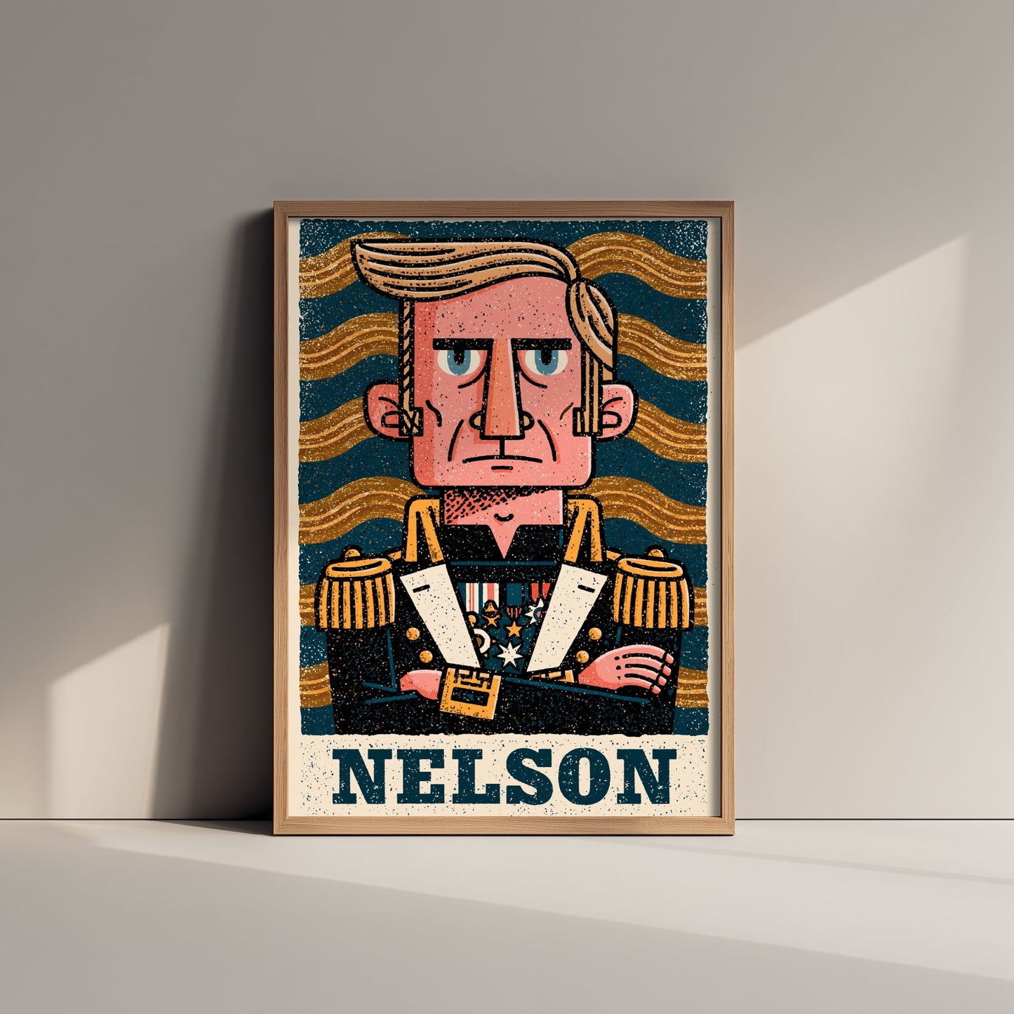 Horatio Nelson Art Print - Naval Commander Portrait Poster - Bold Woodcut Illustration - Royal Navy 1/3