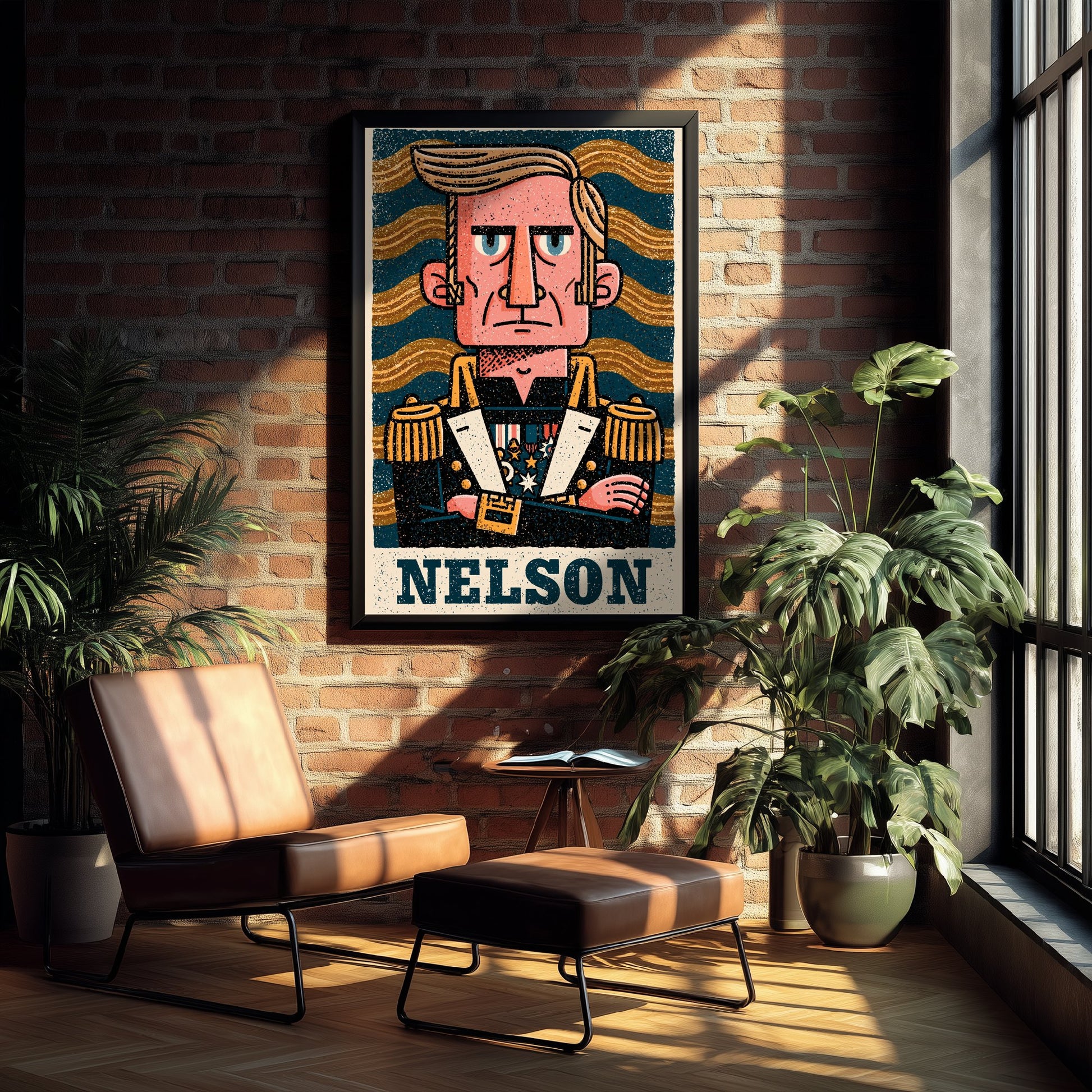 Horatio Nelson Art Print - Naval Commander Portrait Poster - Bold Woodcut Illustration - Royal Navy 1/3