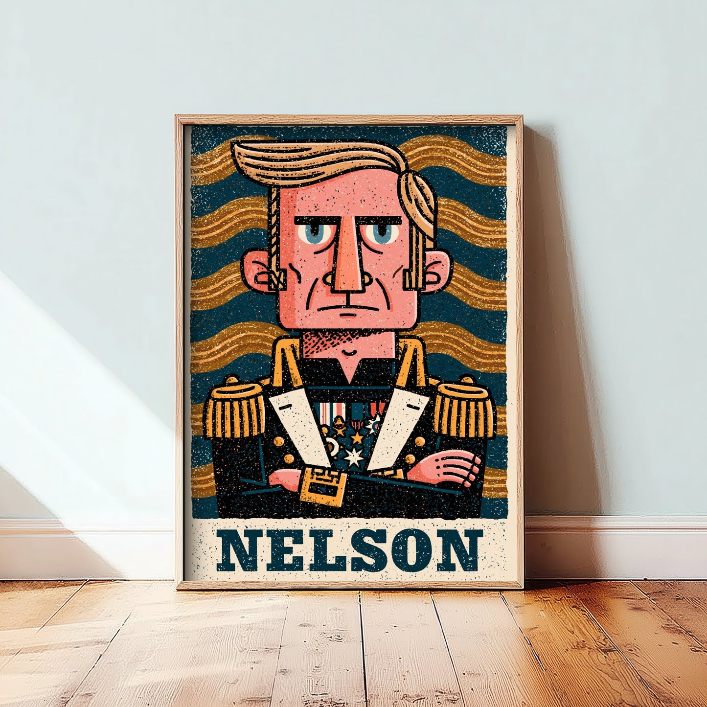 Horatio Nelson Art Print - Naval Commander Portrait Poster - Bold Woodcut Illustration - Royal Navy 1/3