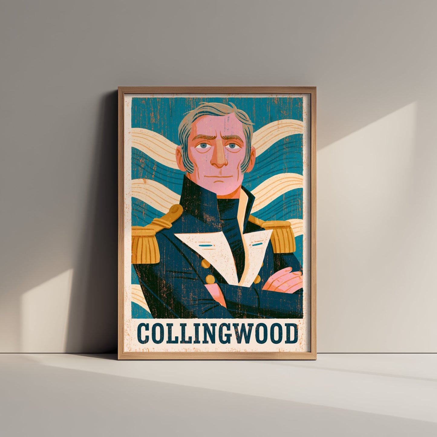 Cuthbert Collingwood Art Print - Naval Commander Portrait Poster - Bold Woodcut Illustration - Royal Navy 2/3