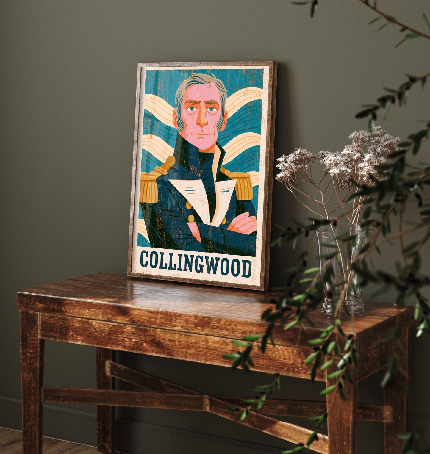 Cuthbert Collingwood Art Print - Naval Commander Portrait Poster - Bold Woodcut Illustration - Royal Navy 2/3