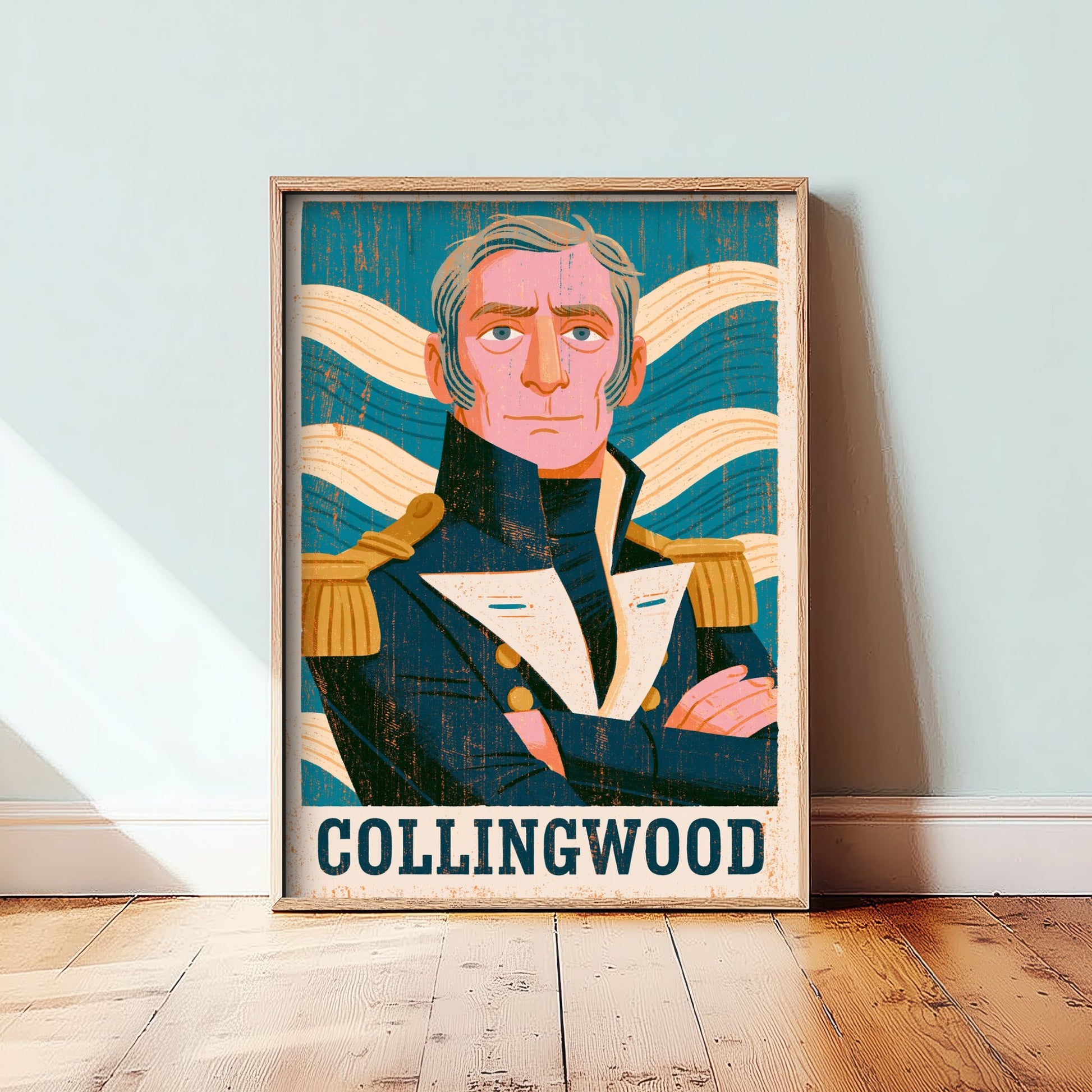 Cuthbert Collingwood Art Print - Naval Commander Portrait Poster - Bold Woodcut Illustration - Royal Navy 2/3