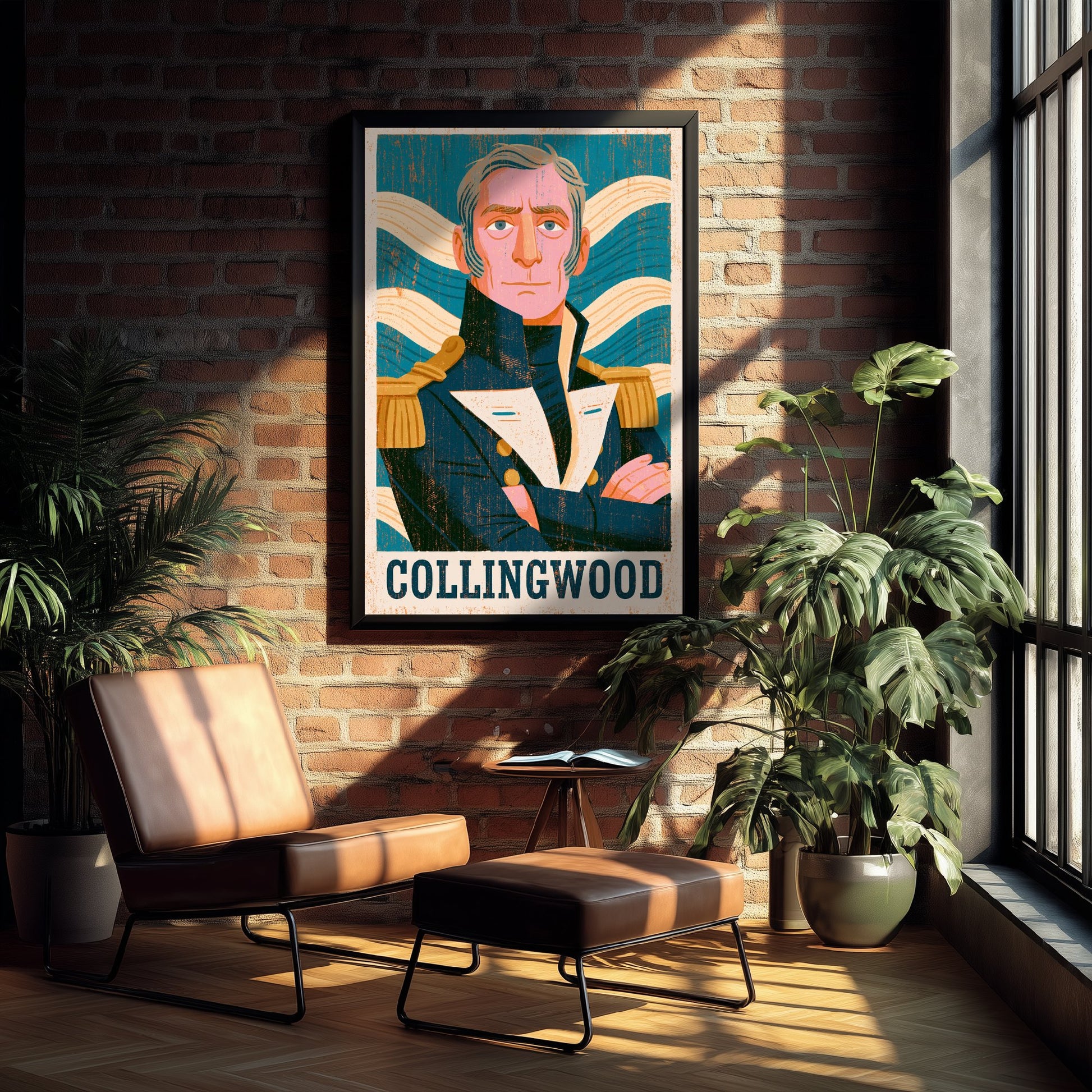 Cuthbert Collingwood Art Print - Naval Commander Portrait Poster - Bold Woodcut Illustration - Royal Navy 2/3