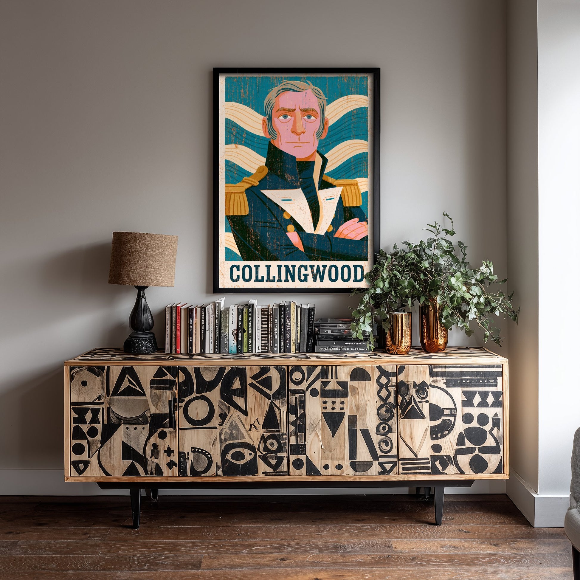 Cuthbert Collingwood Art Print - Naval Commander Portrait Poster - Bold Woodcut Illustration - Royal Navy 2/3