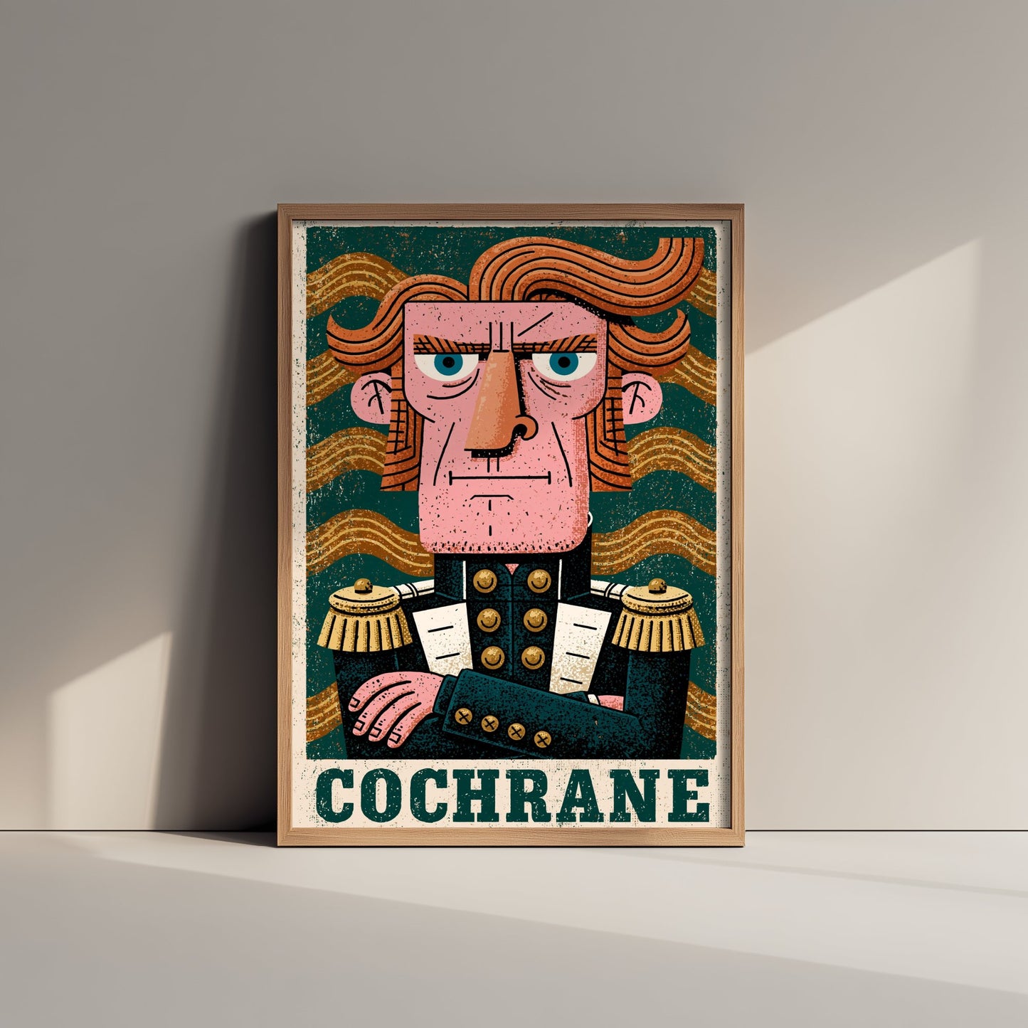 Thomas Cochrane Art Print - Naval Commander Portrait Poster - Bold Woodcut Illustration - Royal Navy 3/3