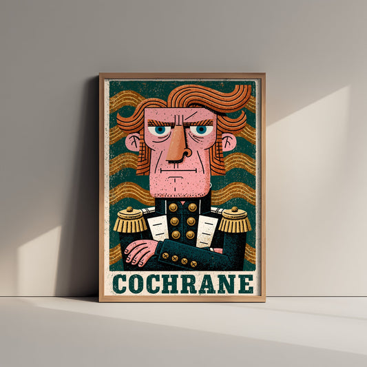 Thomas Cochrane Art Print - Naval Commander Portrait Poster - Bold Woodcut Illustration - Royal Navy 3/3