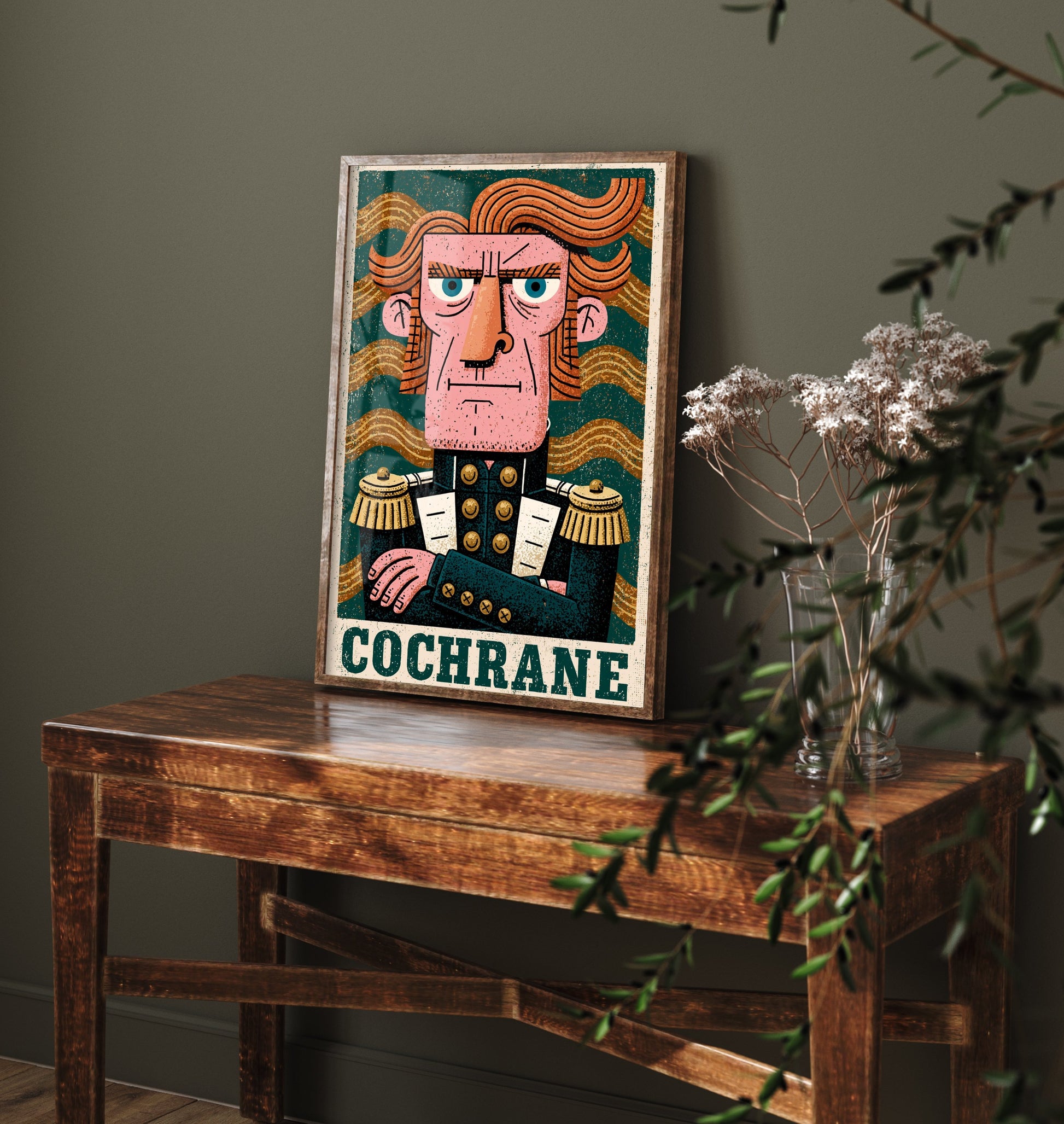 Thomas Cochrane Art Print - Naval Commander Portrait Poster - Bold Woodcut Illustration - Royal Navy 3/3