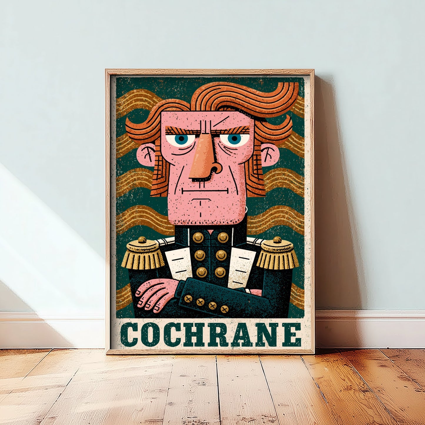 Thomas Cochrane Art Print - Naval Commander Portrait Poster - Bold Woodcut Illustration - Royal Navy 3/3