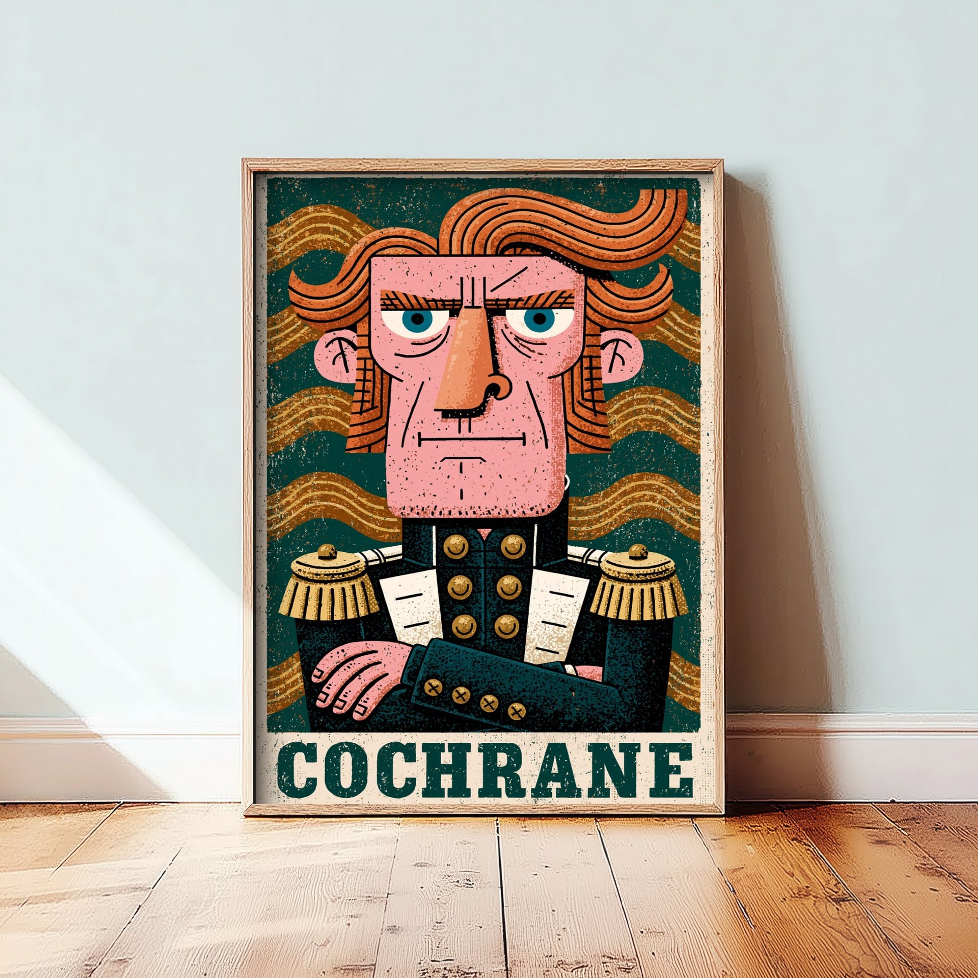 Thomas Cochrane Art Print - Naval Commander Portrait Poster - Bold Woodcut Illustration - Royal Navy 3/3