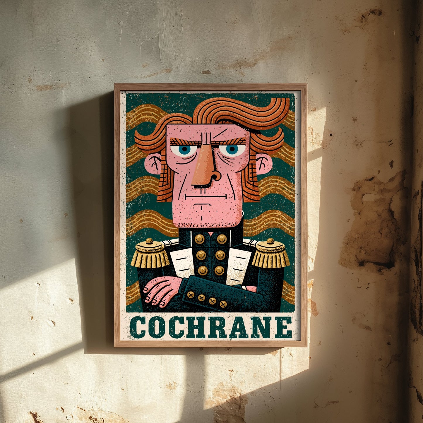 Thomas Cochrane Art Print - Naval Commander Portrait Poster - Bold Woodcut Illustration - Royal Navy 3/3