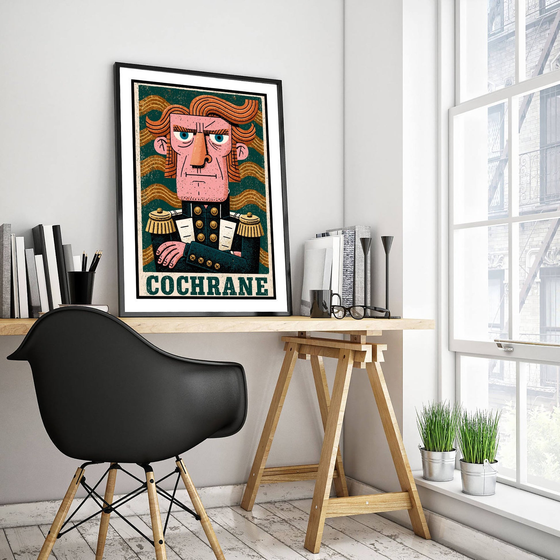 Thomas Cochrane Art Print - Naval Commander Portrait Poster - Bold Woodcut Illustration - Royal Navy 3/3