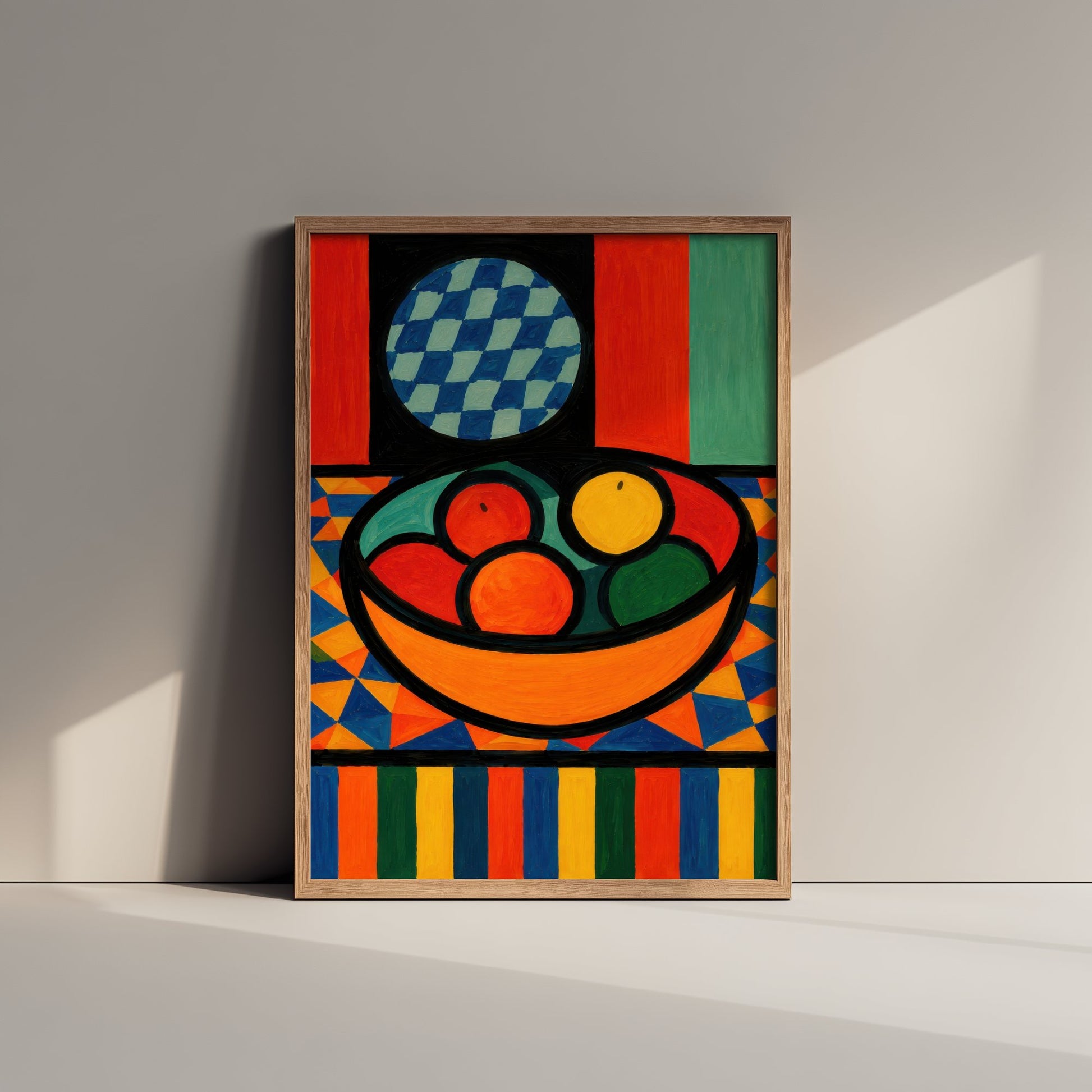 Neo-Fauvist Fruit Bowl Art Print - Bold Still Life Poster - Colourful Kitchen Illustration - Wall Art 1/3