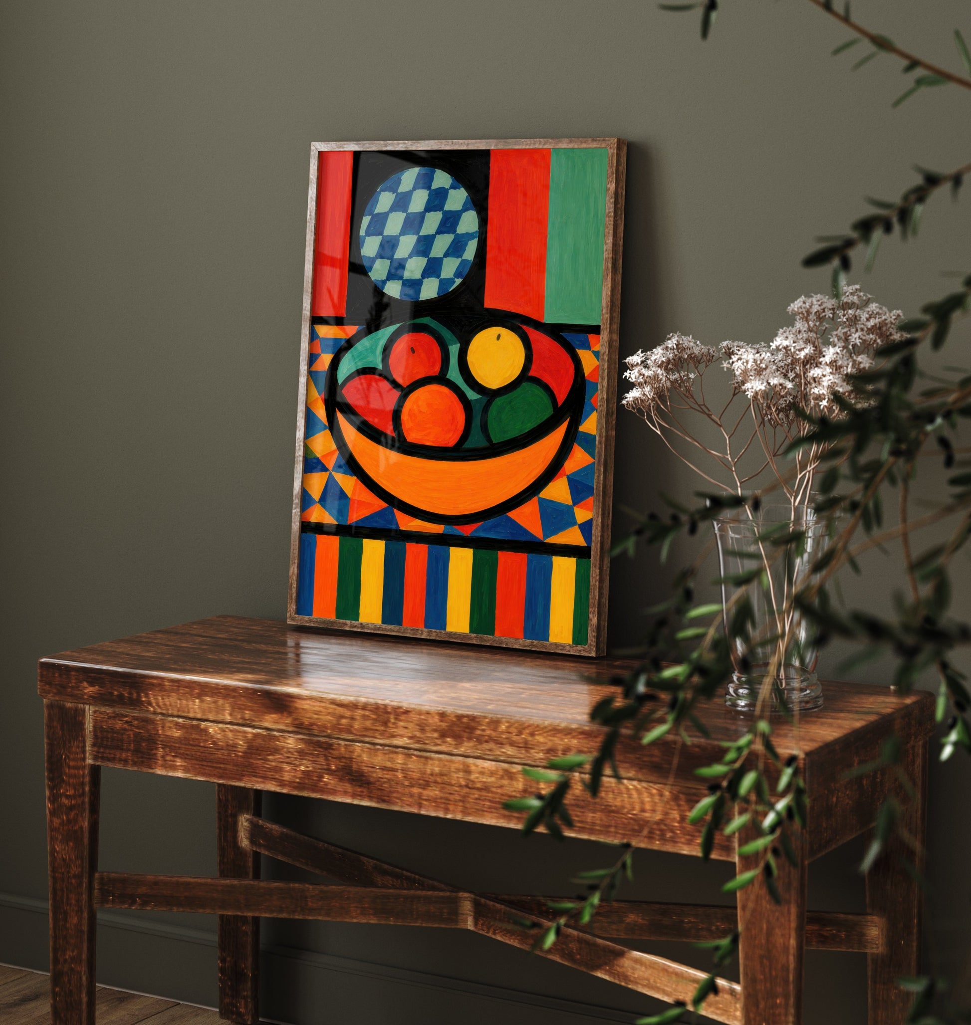 Neo-Fauvist Fruit Bowl Art Print - Bold Still Life Poster - Colourful Kitchen Illustration - Wall Art 1/3