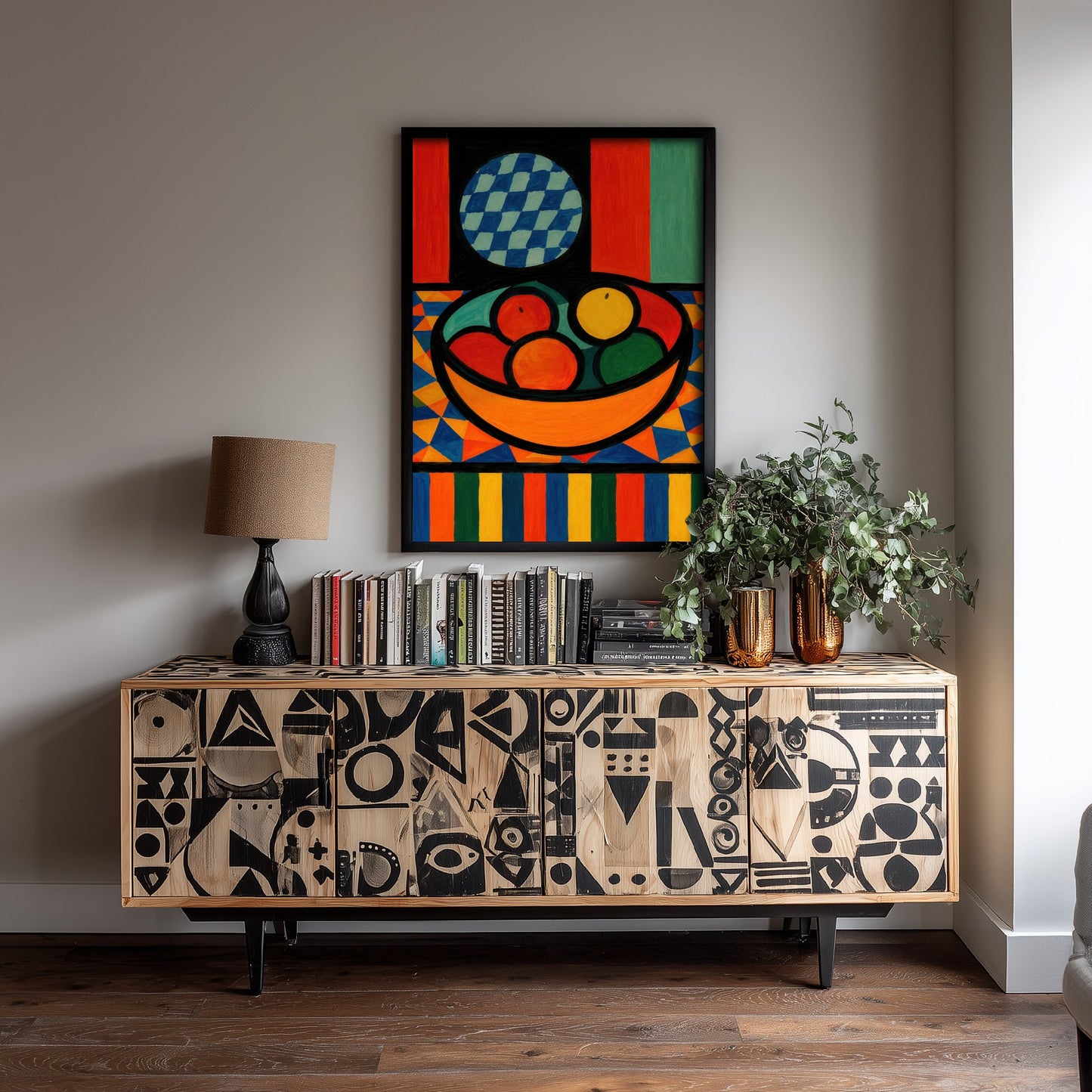 Neo-Fauvist Fruit Bowl Art Print - Bold Still Life Poster - Colourful Kitchen Illustration - Wall Art 1/3