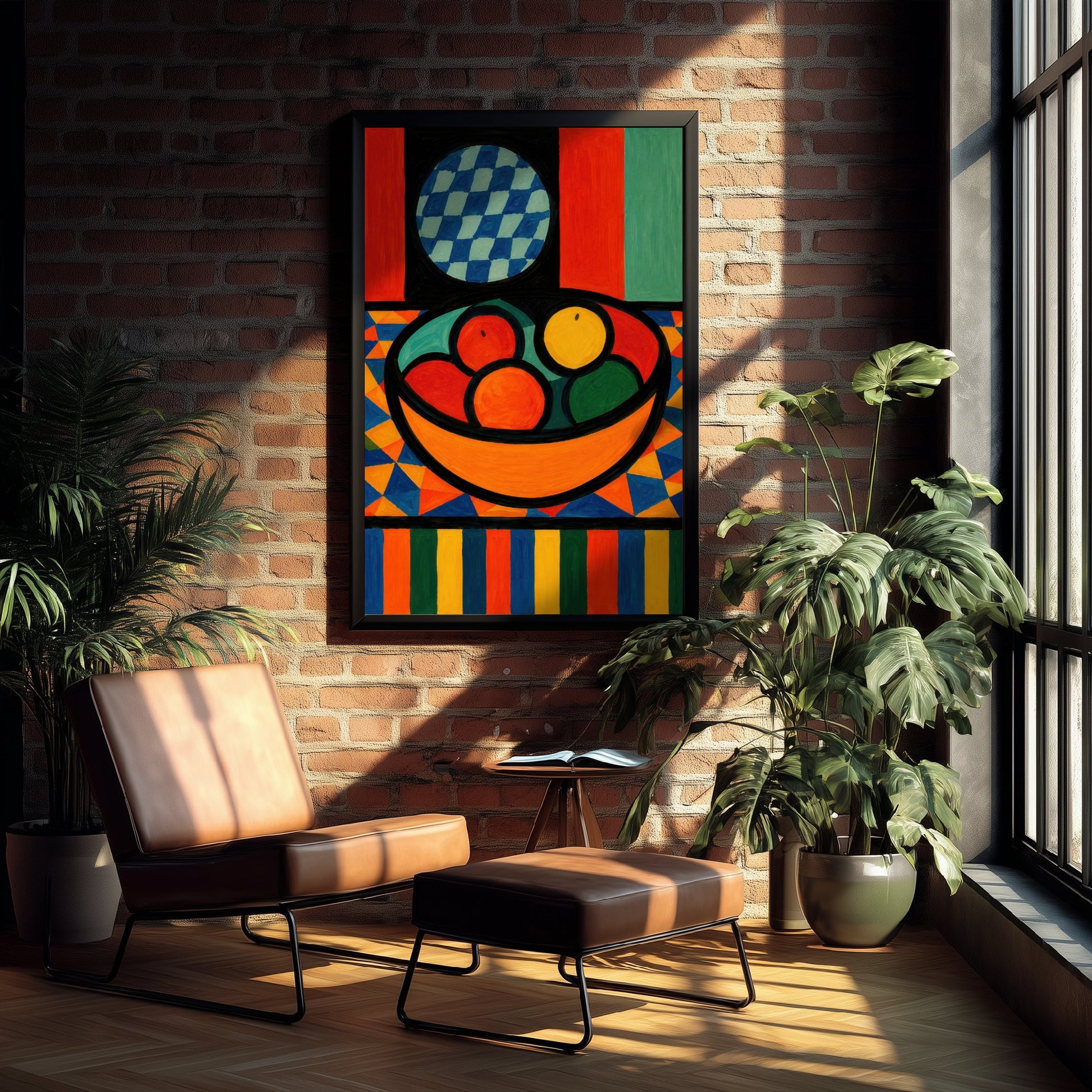 Neo-Fauvist Fruit Bowl Art Print - Bold Still Life Poster - Colourful Kitchen Illustration - Wall Art 1/3