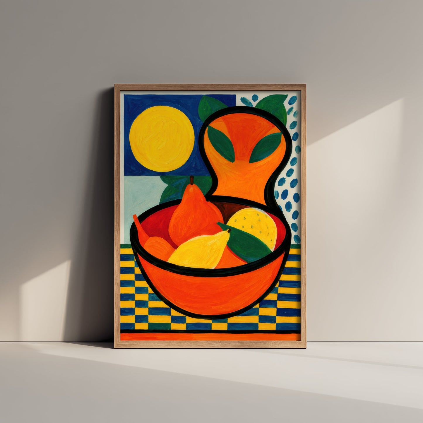 Neo-Fauvist Fruit Bowl Art Print - Pears & Lemons Poster - Colourful Kitchen Illustration 2/3