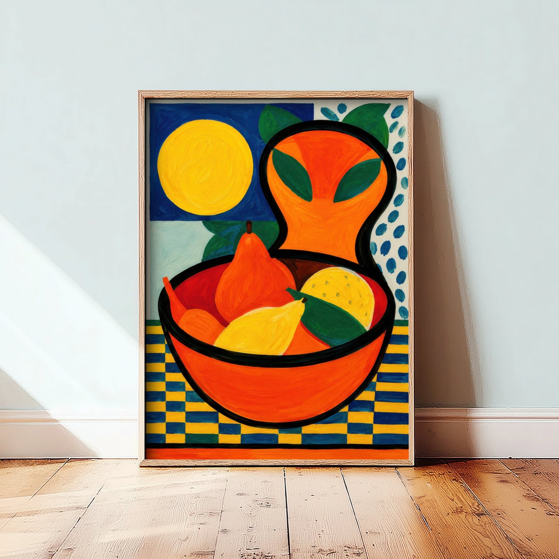 Neo-Fauvist Fruit Bowl Art Print - Pears & Lemons Poster - Colourful Kitchen Illustration 2/3