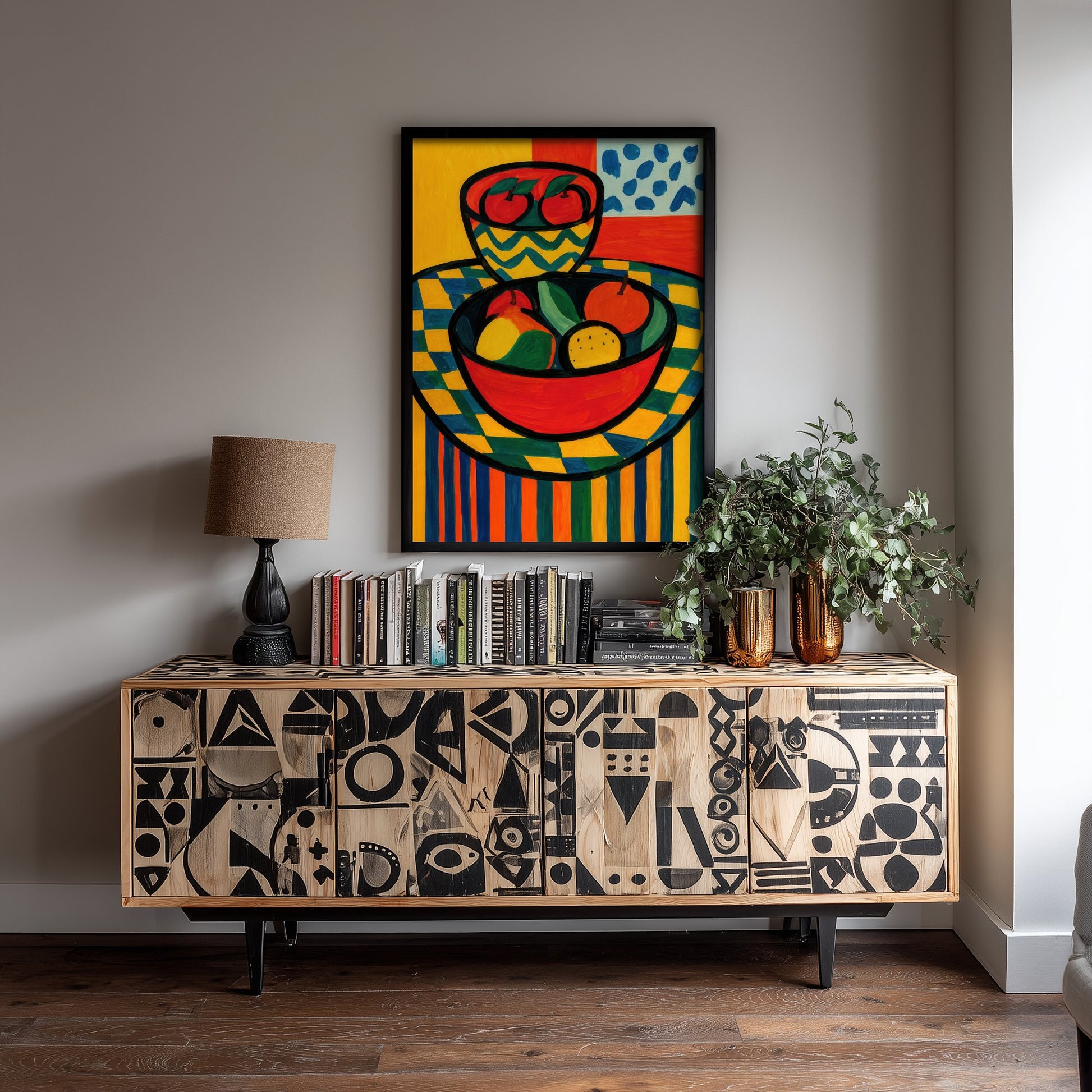 Neo-Fauvist Fruit Bowl Art Print - Bold Apples Poster - Colourful Kitchen Illustration - Wall Art 3/3