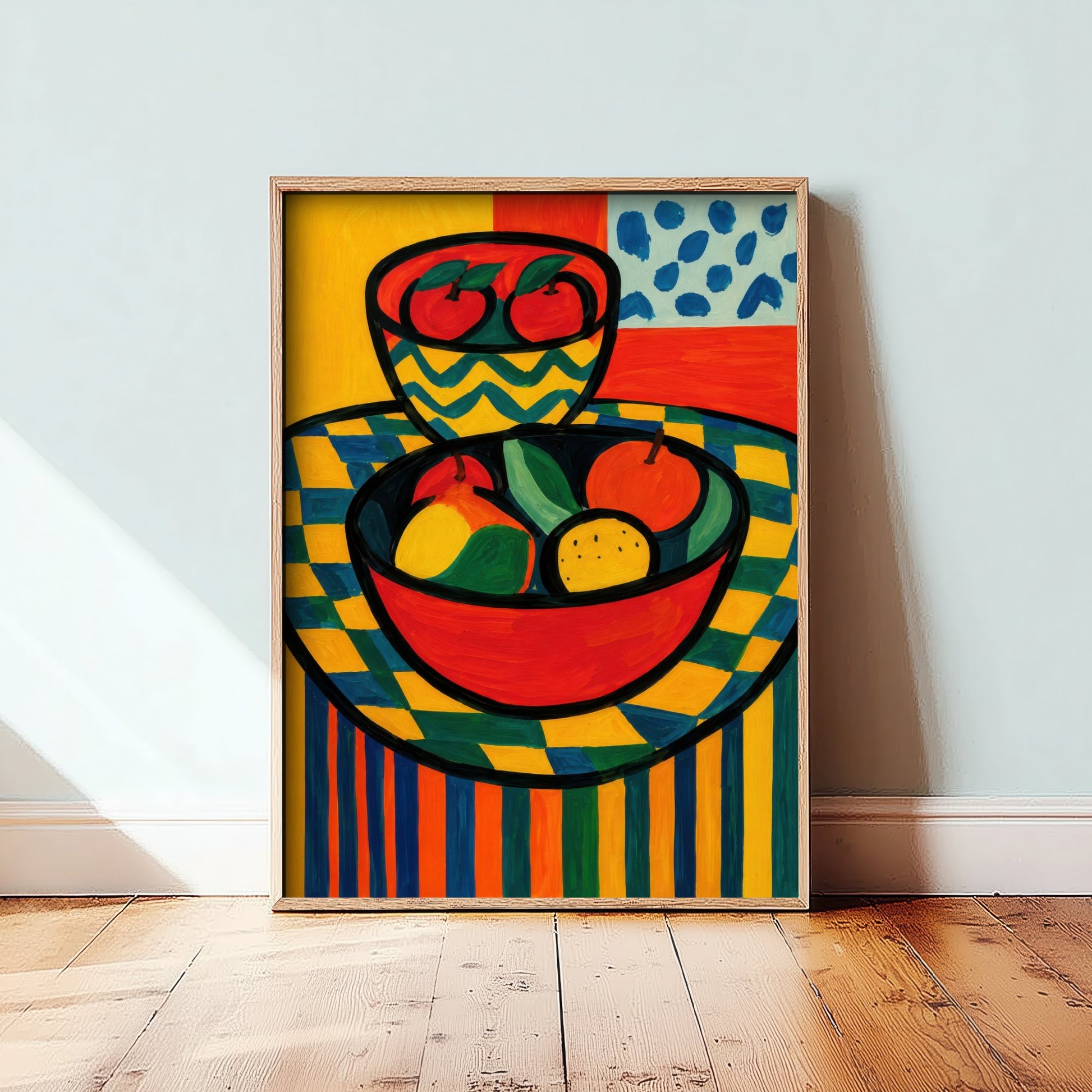 Neo-Fauvist Fruit Bowl Art Print - Bold Apples Poster - Colourful Kitchen Illustration - Wall Art 3/3