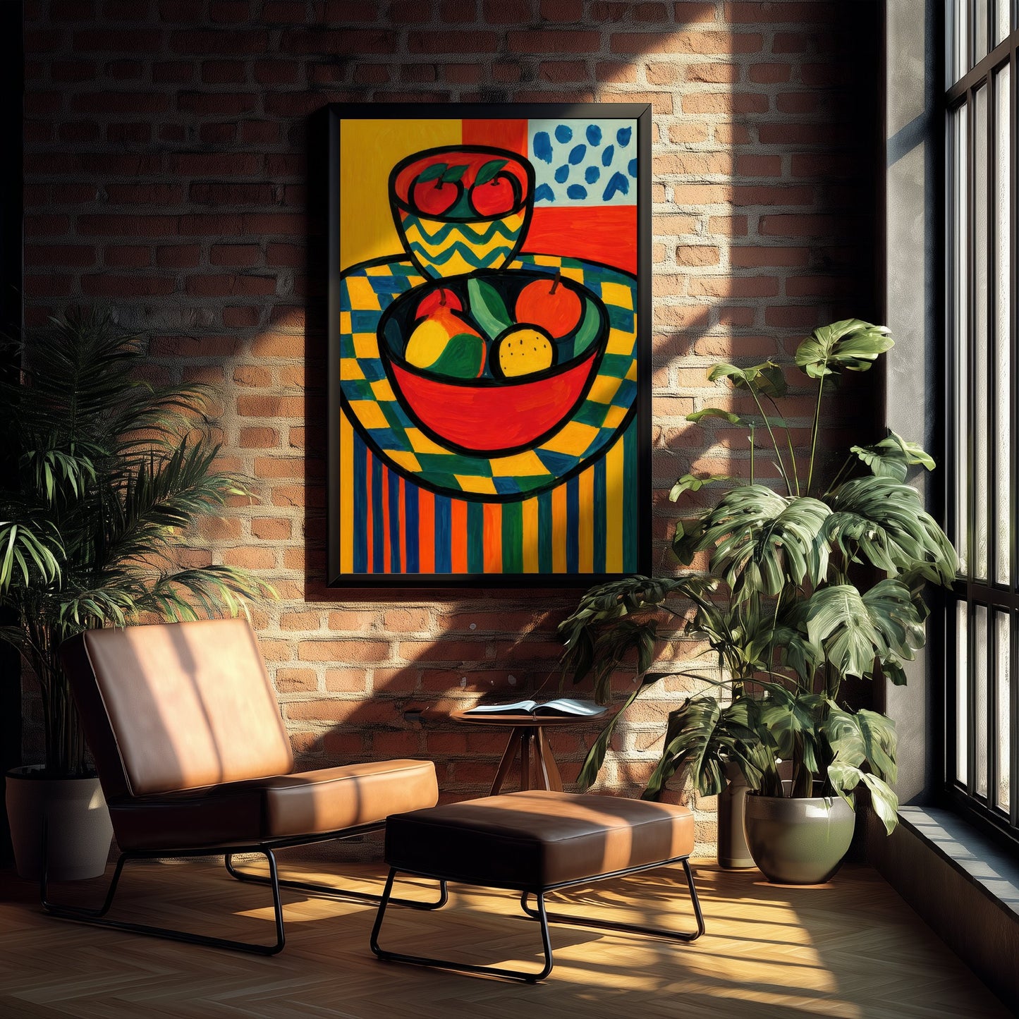 Neo-Fauvist Fruit Bowl Art Print - Bold Apples Poster - Colourful Kitchen Illustration - Wall Art 3/3