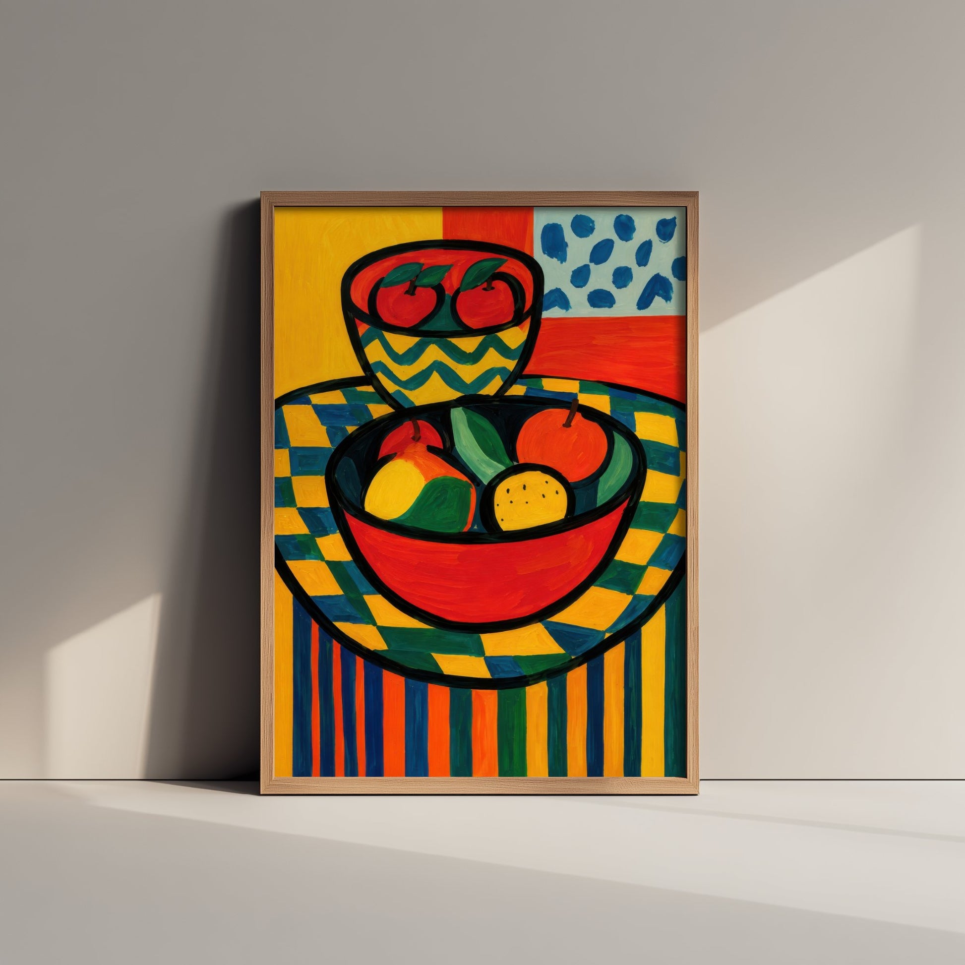 Neo-Fauvist Fruit Bowl Art Print - Bold Apples Poster - Colourful Kitchen Illustration - Wall Art 3/3