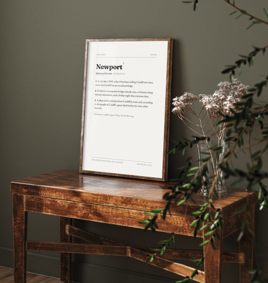 Newport Demotivational Dictionary Art Print - Funny Word Definition Poster - South Wales Typography Entry 0,022