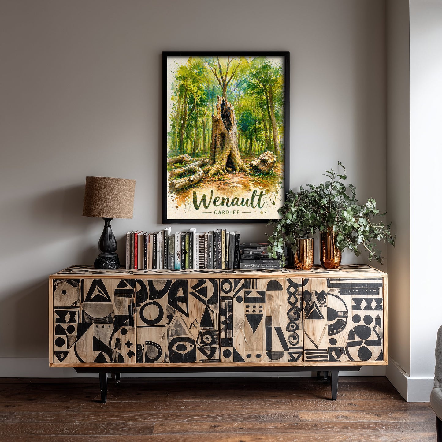 Wenallt Cardiff Art Print - North Cardiff Trails Watercolour Poster - Woodland Wall Art 1/3