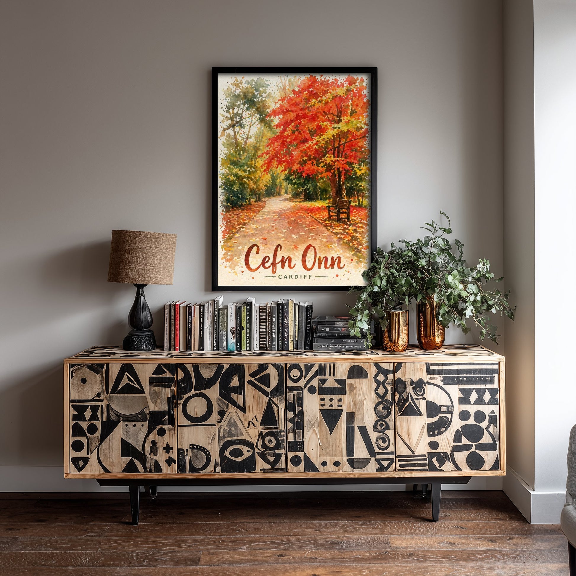 Cefn Onn Cardiff Art Print - North Cardiff Trails Watercolour Poster - Autumn Park Wall Art 3/3