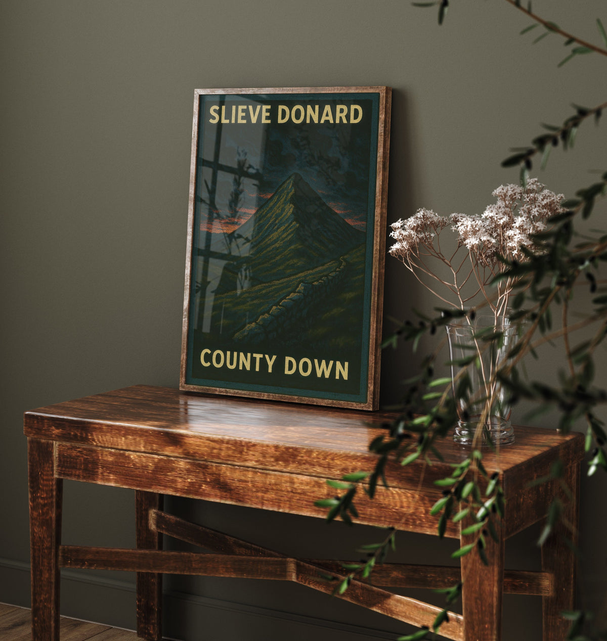 Slieve Donard Travel Poster - Mourne Mountains Art Print - Bold Woodcut Landscape - County Down 2/3