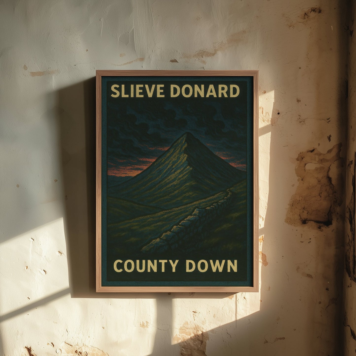 Slieve Donard Travel Poster - Mourne Mountains Art Print - Bold Woodcut Landscape - County Down 2/3