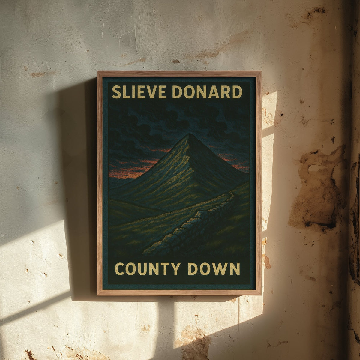 Slieve Donard Travel Poster - Mourne Mountains Art Print - Bold Woodcut Landscape - County Down 2/3