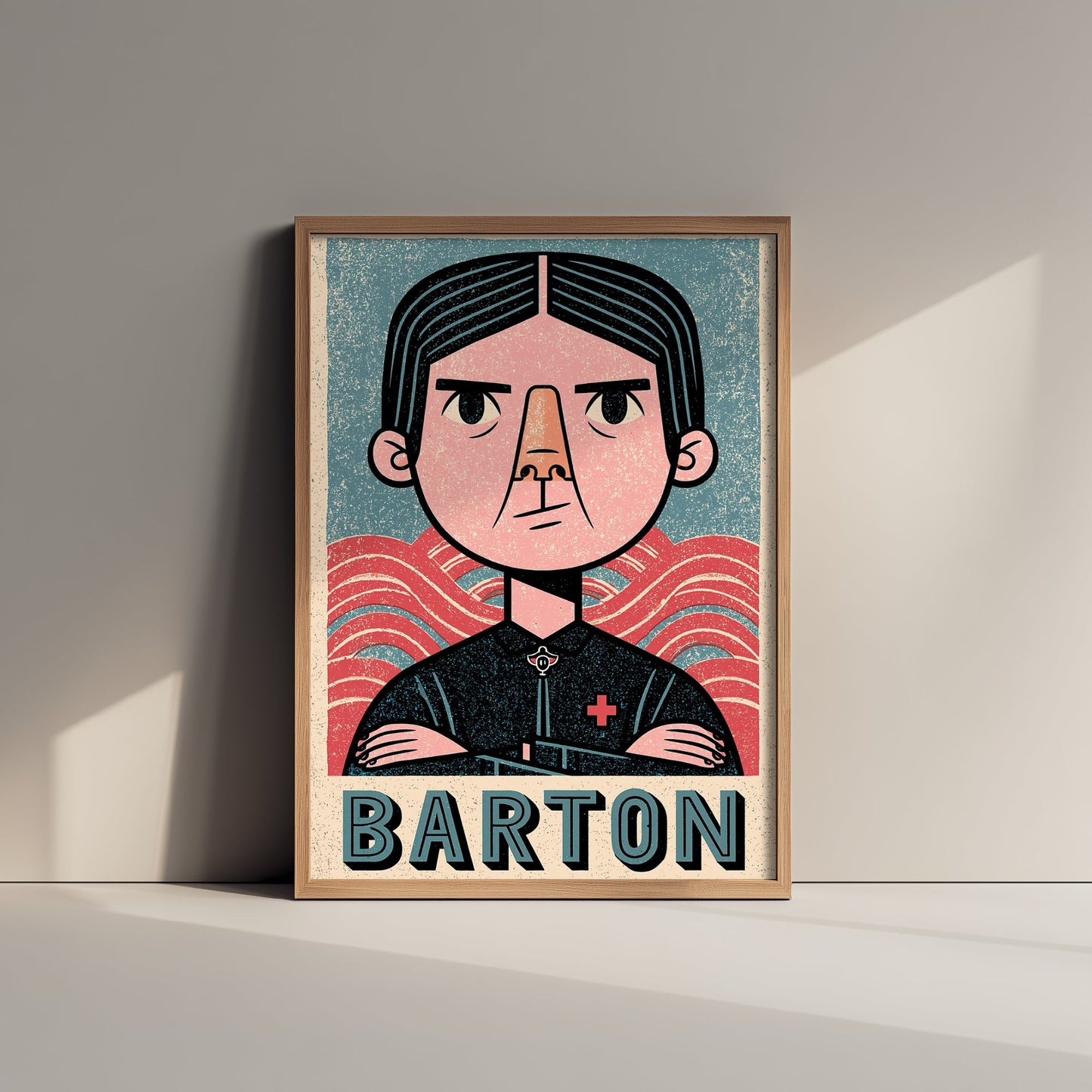 Clara Barton Art Print - Nursing Pioneer Portrait Poster - Bold Woodcut Illustration - Red Cross History 1/3