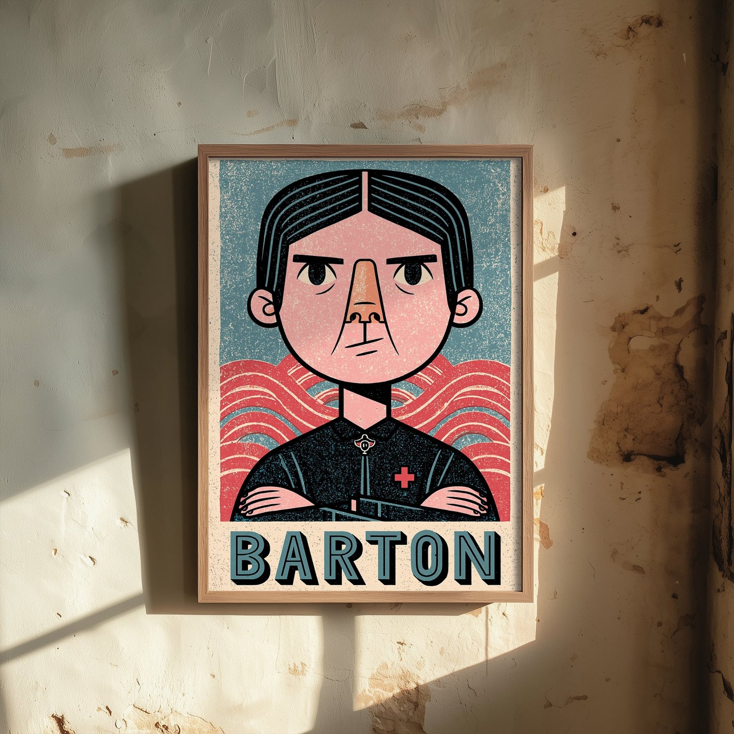 Clara Barton Art Print - Nursing Pioneer Portrait Poster - Bold Woodcut Illustration - Red Cross History 1/3