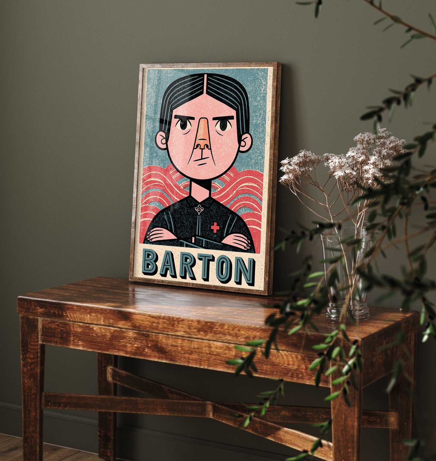 Clara Barton Art Print - Nursing Pioneer Portrait Poster - Bold Woodcut Illustration - Red Cross History 1/3