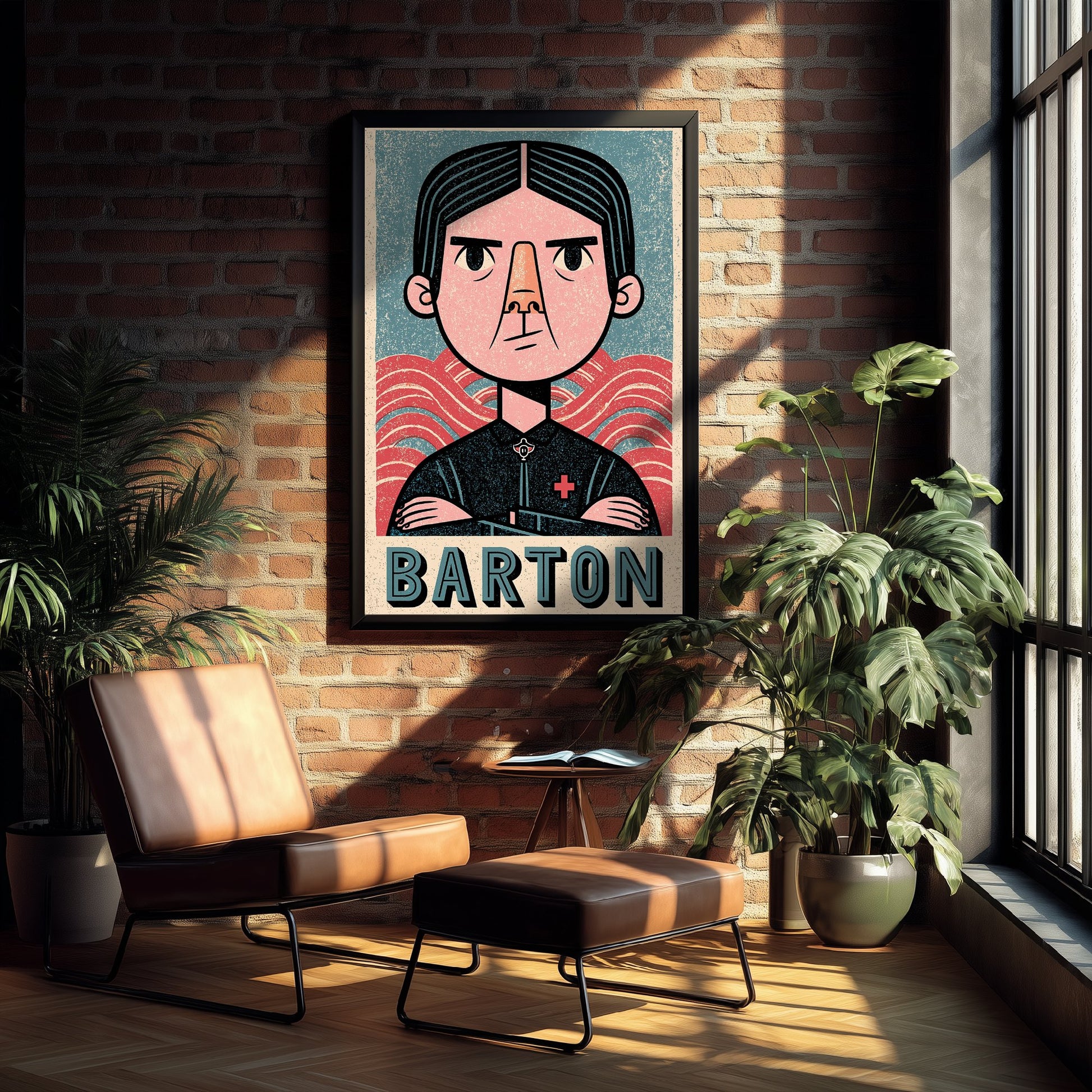 Clara Barton Art Print - Nursing Pioneer Portrait Poster - Bold Woodcut Illustration - Red Cross History 1/3