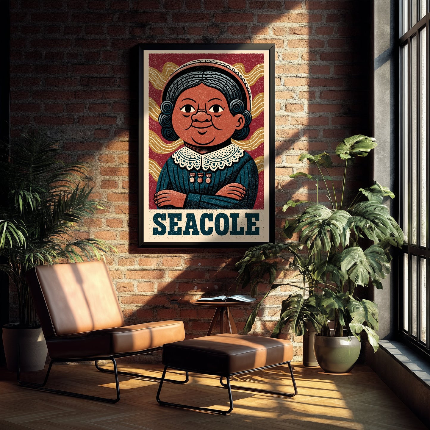 Mary Seacole Art Print - Nursing Pioneer Portrait Poster - Bold Woodcut Illustration - Nurse History 2/3