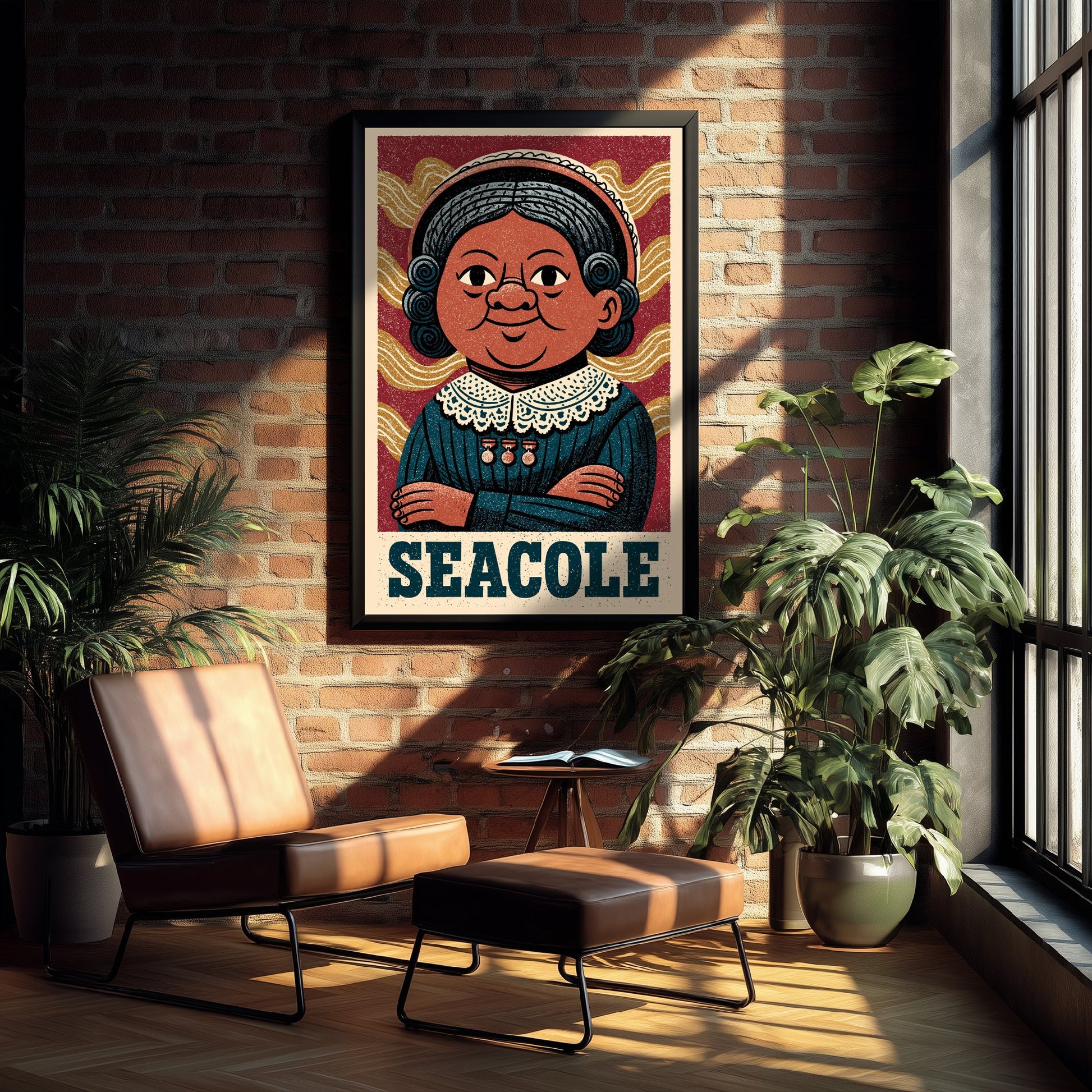 Mary Seacole Art Print - Nursing Pioneer Portrait Poster - Bold Woodcut Illustration - Nurse History 2/3