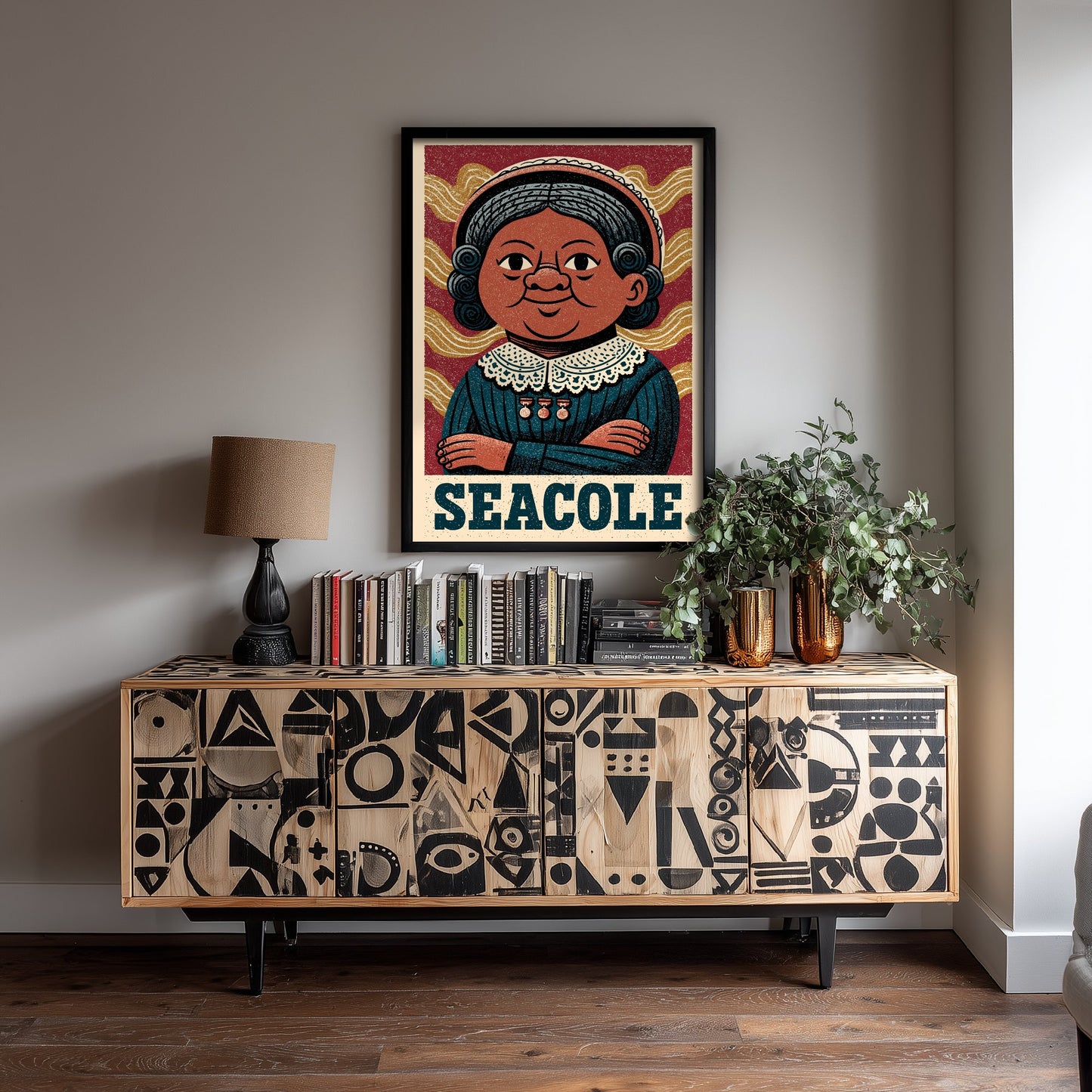 Mary Seacole Art Print - Nursing Pioneer Portrait Poster - Bold Woodcut Illustration - Nurse History 2/3