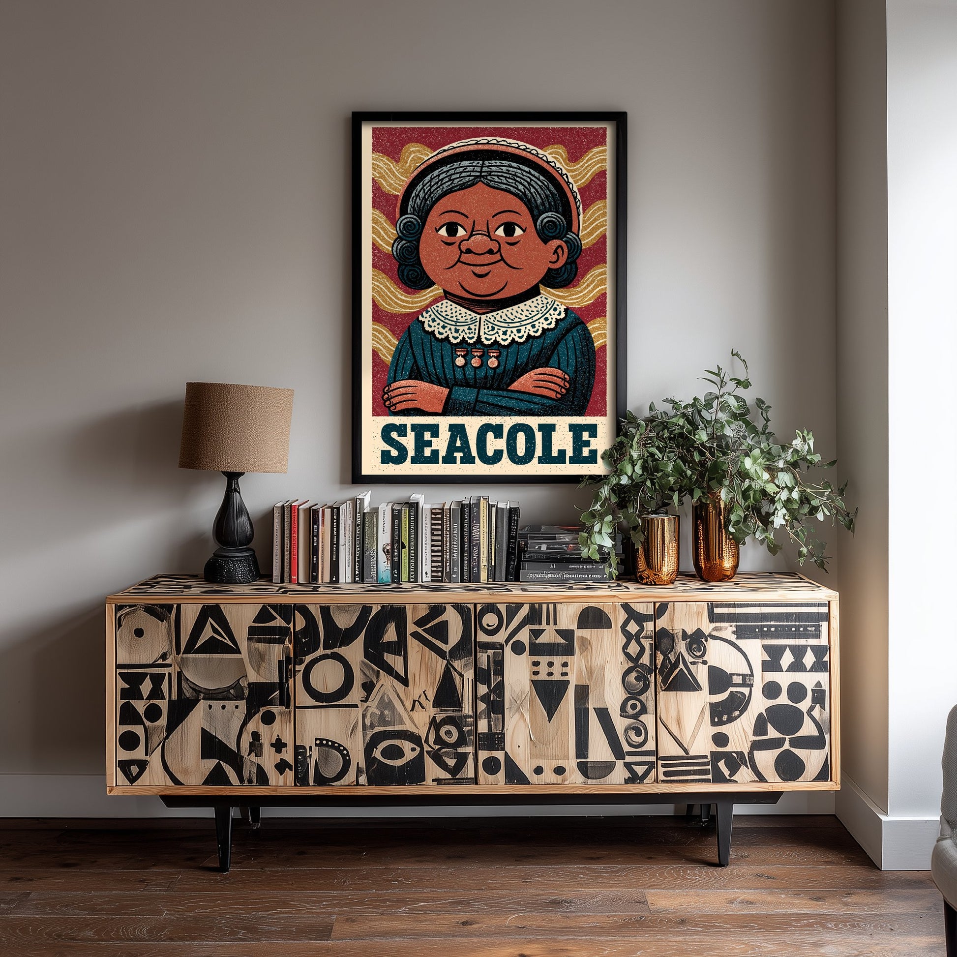 Mary Seacole Art Print - Nursing Pioneer Portrait Poster - Bold Woodcut Illustration - Nurse History 2/3