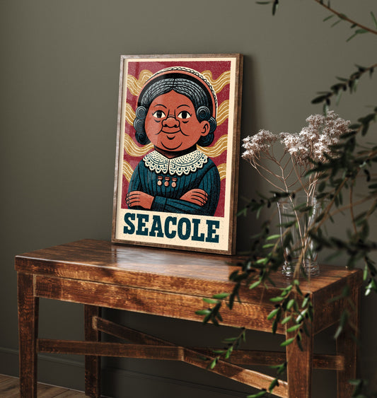 Mary Seacole Art Print - Nursing Pioneer Portrait Poster - Bold Woodcut Illustration - Nurse History 2/3