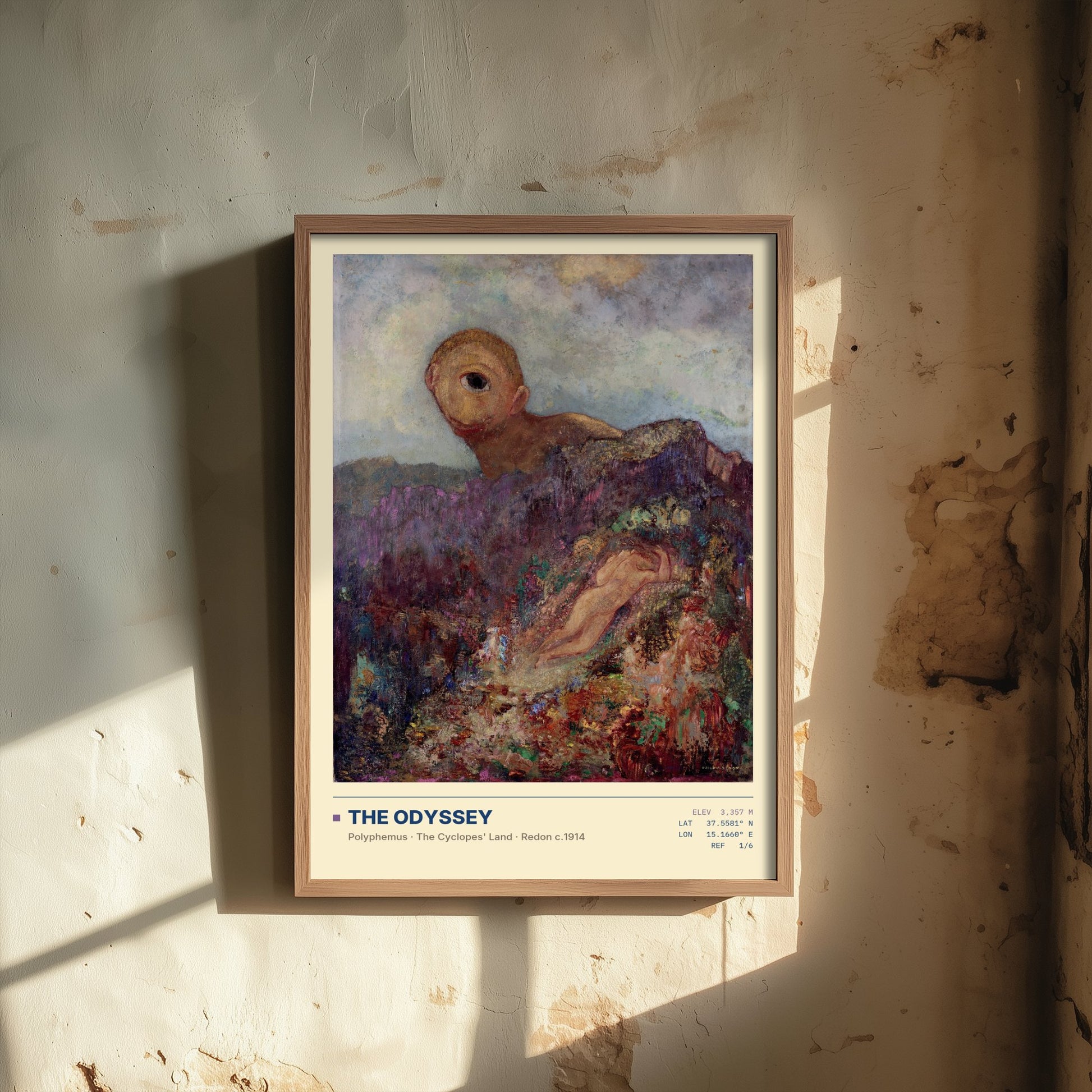 Odilon Redon - The Cyclops (1914) - The Odyssey Gallery Poster - Classic Painting Art Print - Polyphemus Greek Mythology Wall Decor